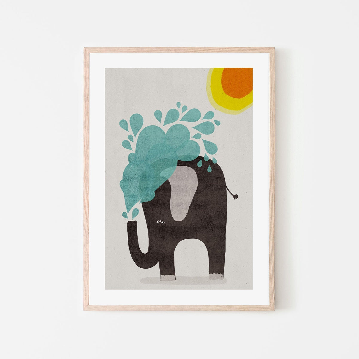 wall-art-print-canvas-poster-framed-Funny Elephant , By Treechild-GIOIA-WALL-ART
