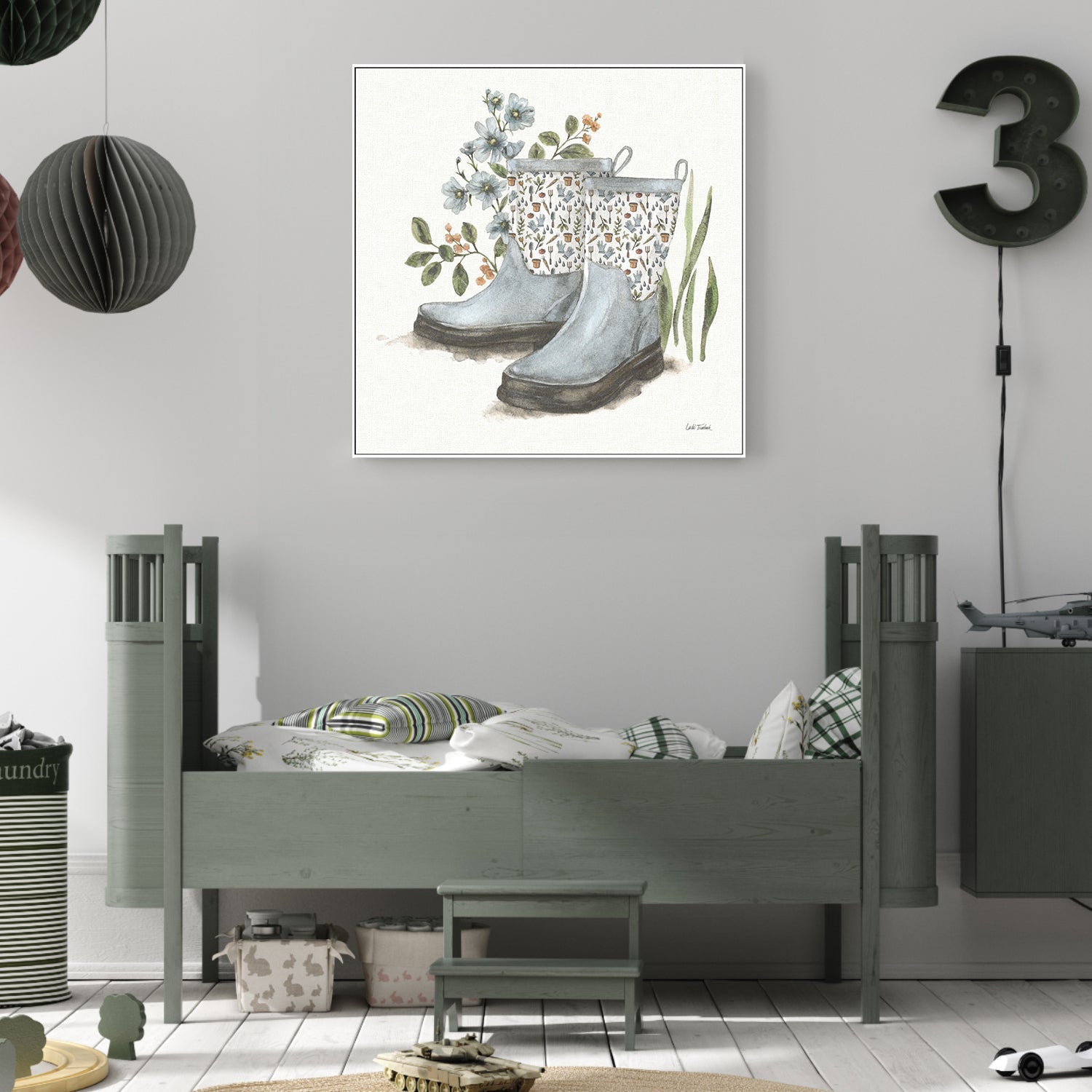 wall-art-print-canvas-poster-framed-Garden Patch Blue, Style B , By Leslie Trimbach-2