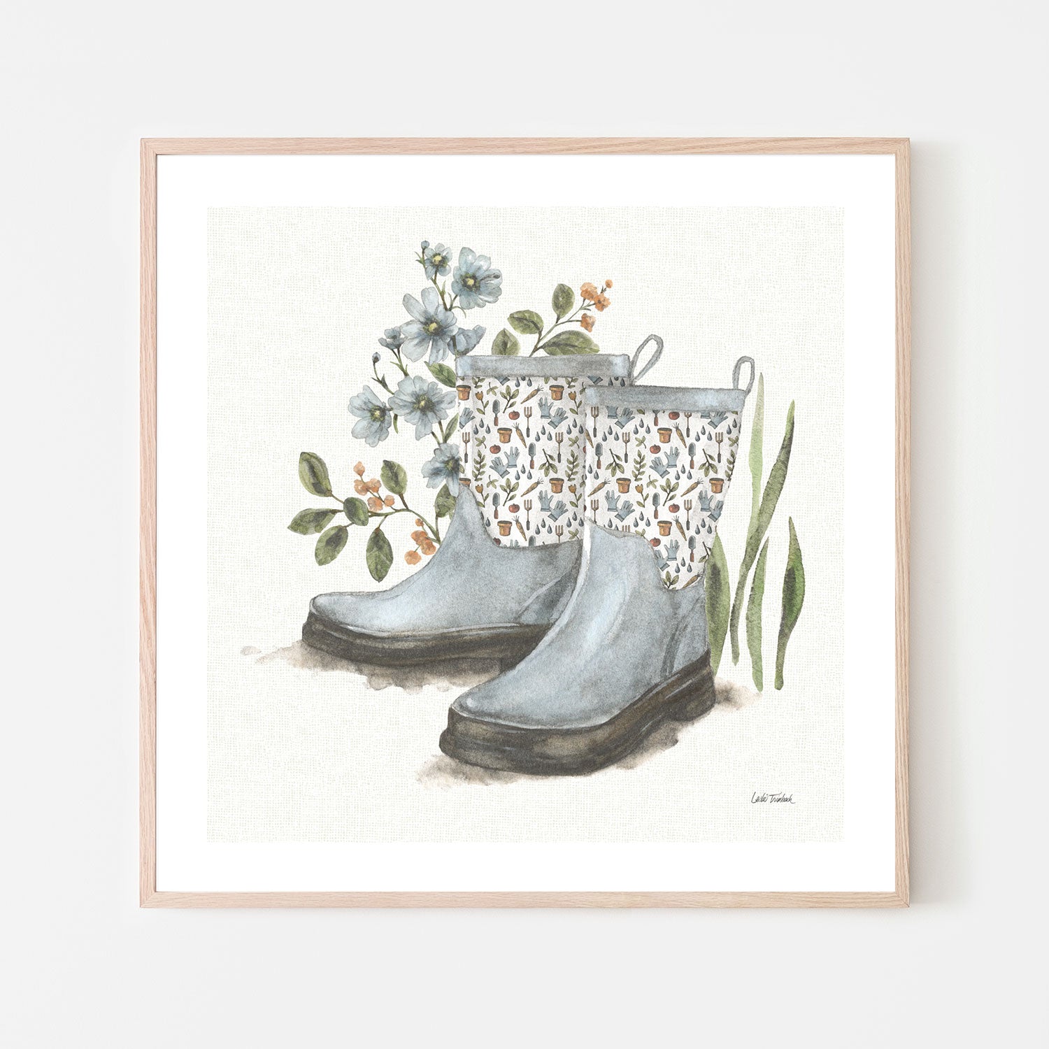 wall-art-print-canvas-poster-framed-Garden Patch Blue, Style B , By Leslie Trimbach-6