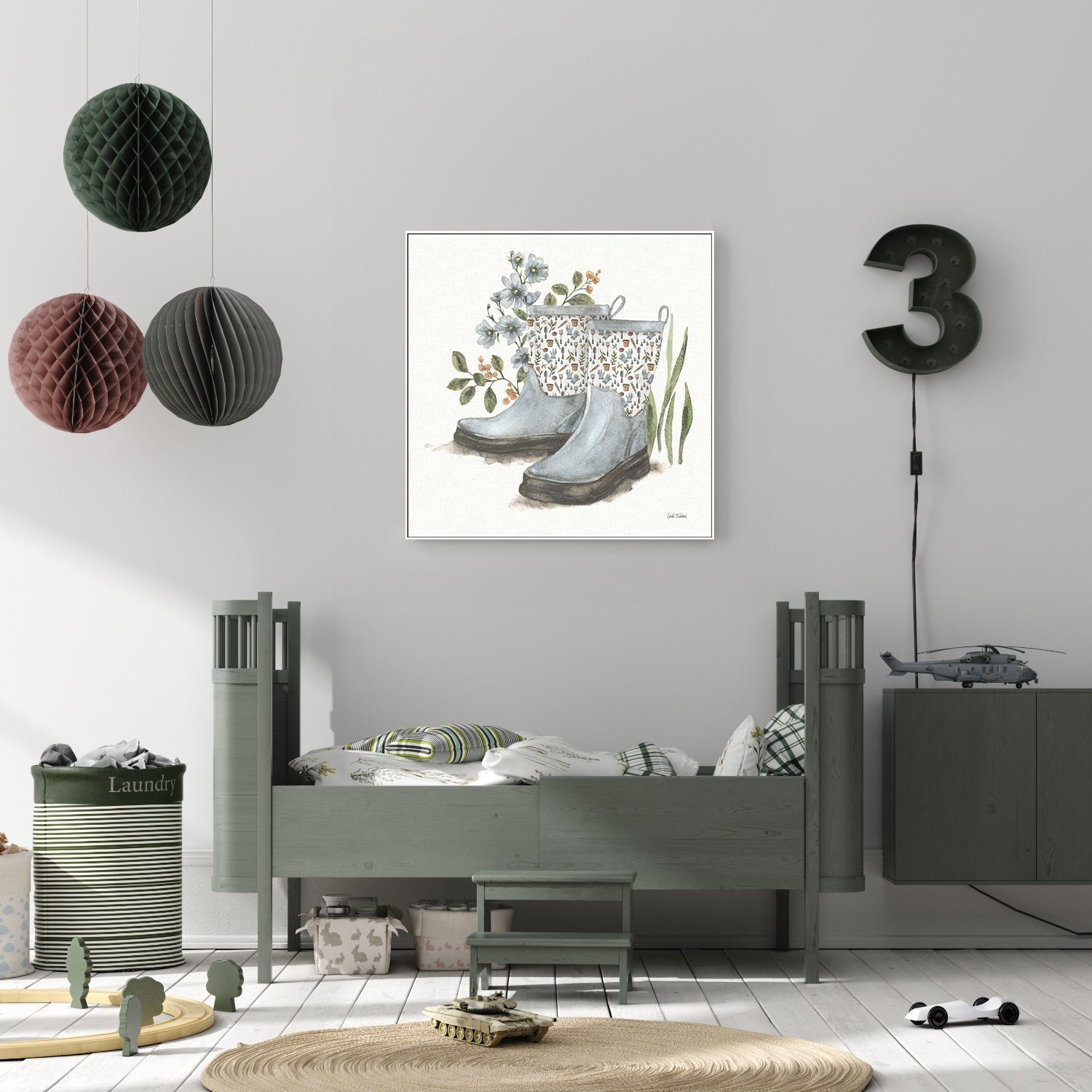 wall-art-print-canvas-poster-framed-Garden Patch Blue, Style B , By Leslie Trimbach-7