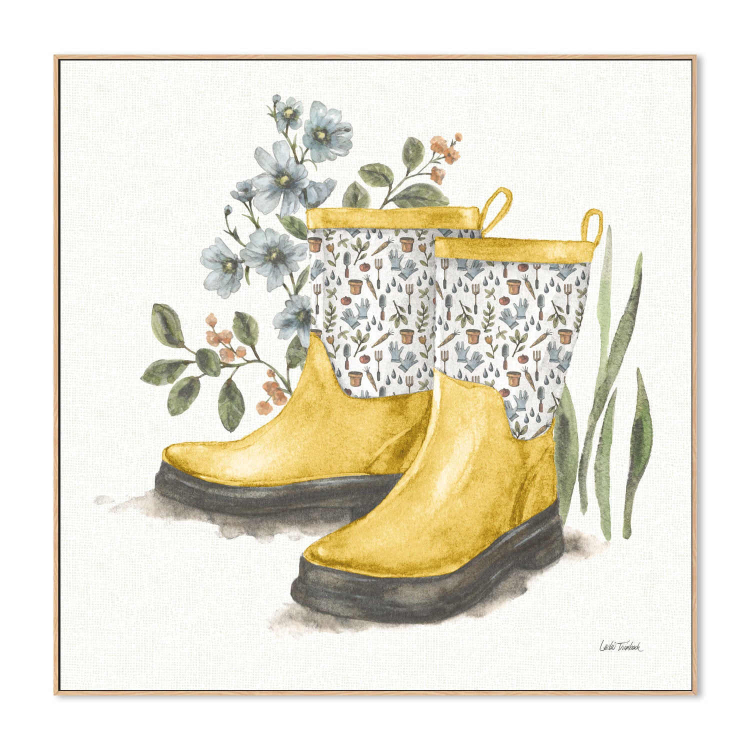 wall-art-print-canvas-poster-framed-Garden Patch Yellow, Style B , By Leslie Trimbach-4