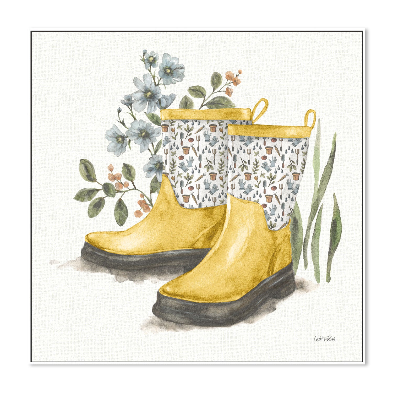 wall-art-print-canvas-poster-framed-Garden Patch Yellow, Style B , By Leslie Trimbach-5