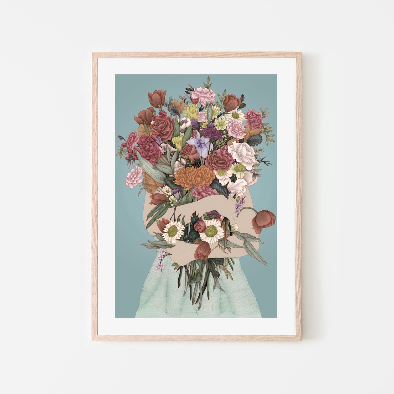 wall-art-print-canvas-poster-framed-Gathering a Garden Teal Large-6