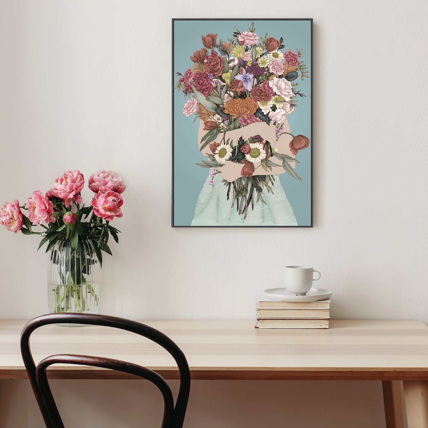 wall-art-print-canvas-poster-framed-Gathering a Garden Teal Large-7
