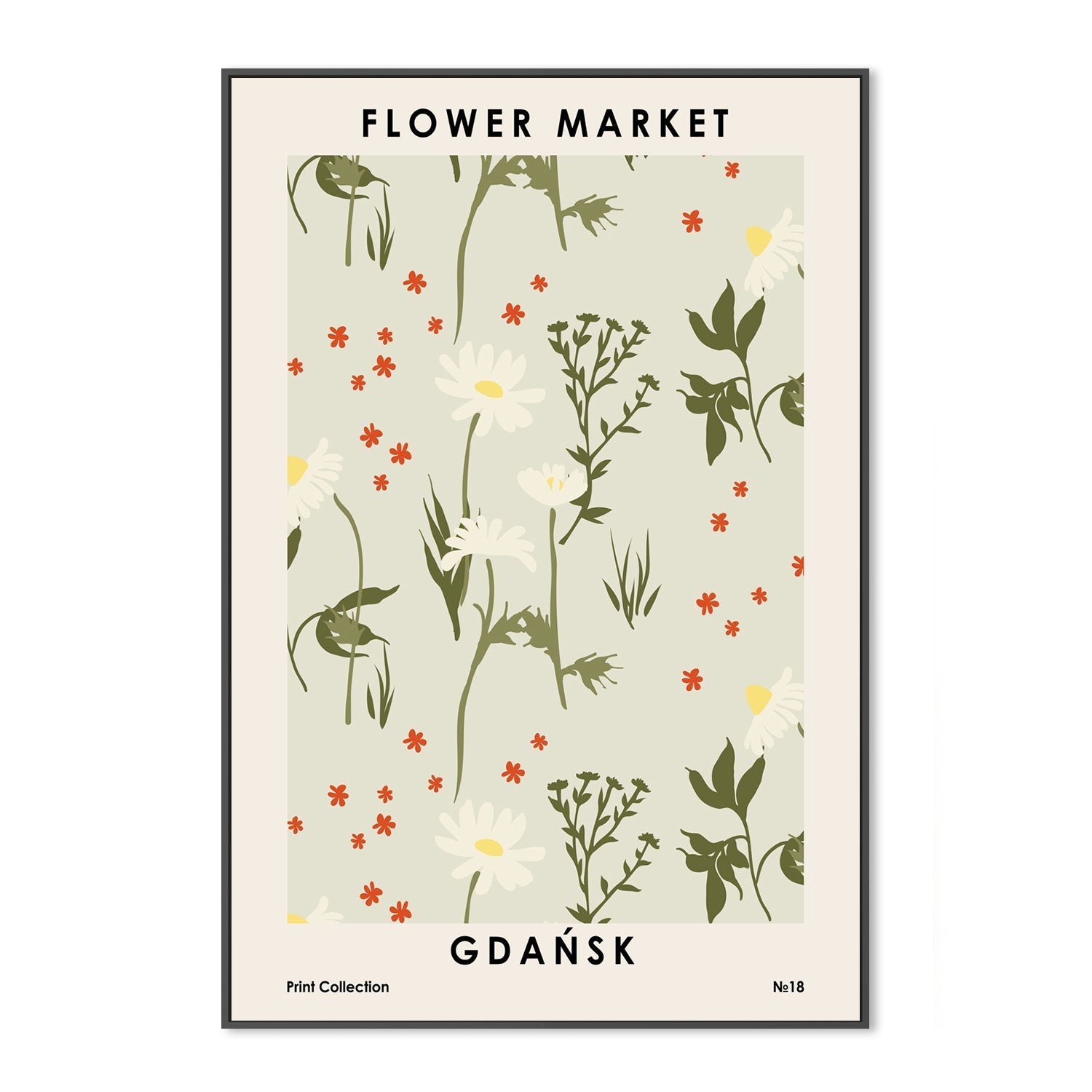 wall-art-print-canvas-poster-framed-Gdańsk Flower Market-GIOIA-WALL-ART