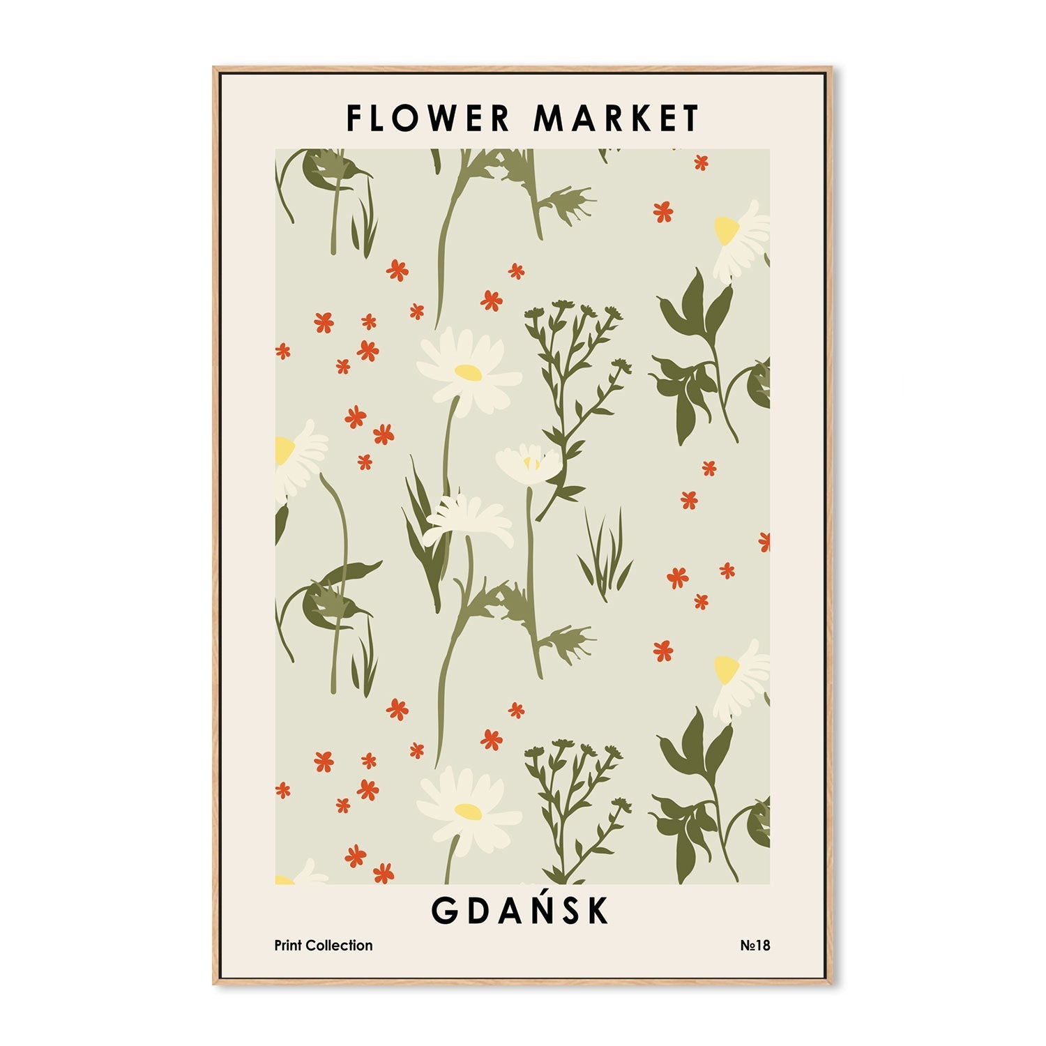 wall-art-print-canvas-poster-framed-Gdańsk Flower Market-GIOIA-WALL-ART