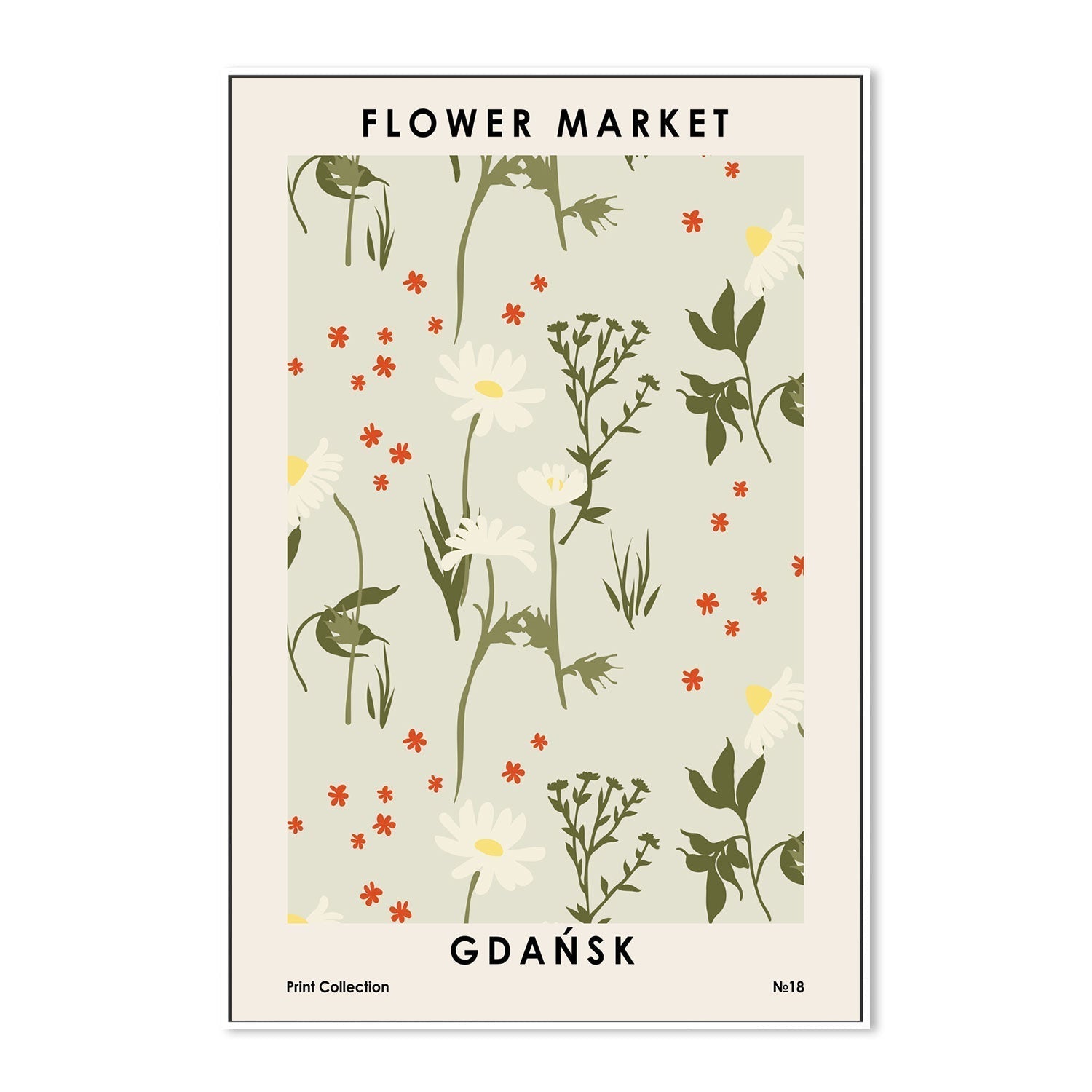 wall-art-print-canvas-poster-framed-Gdańsk Flower Market-GIOIA-WALL-ART