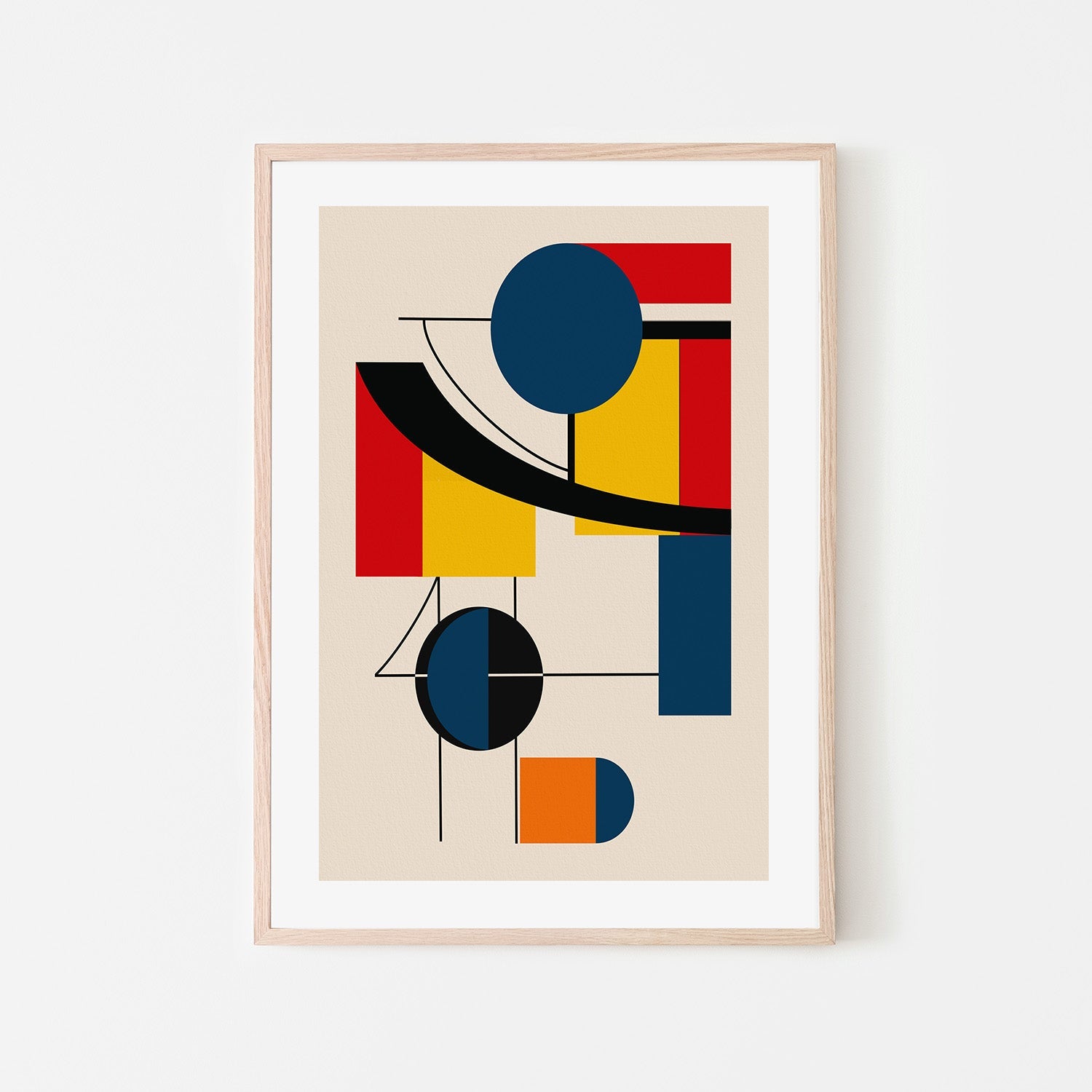 wall-art-print-canvas-poster-framed-Geometric Shapes In Bold Primary Colors-6