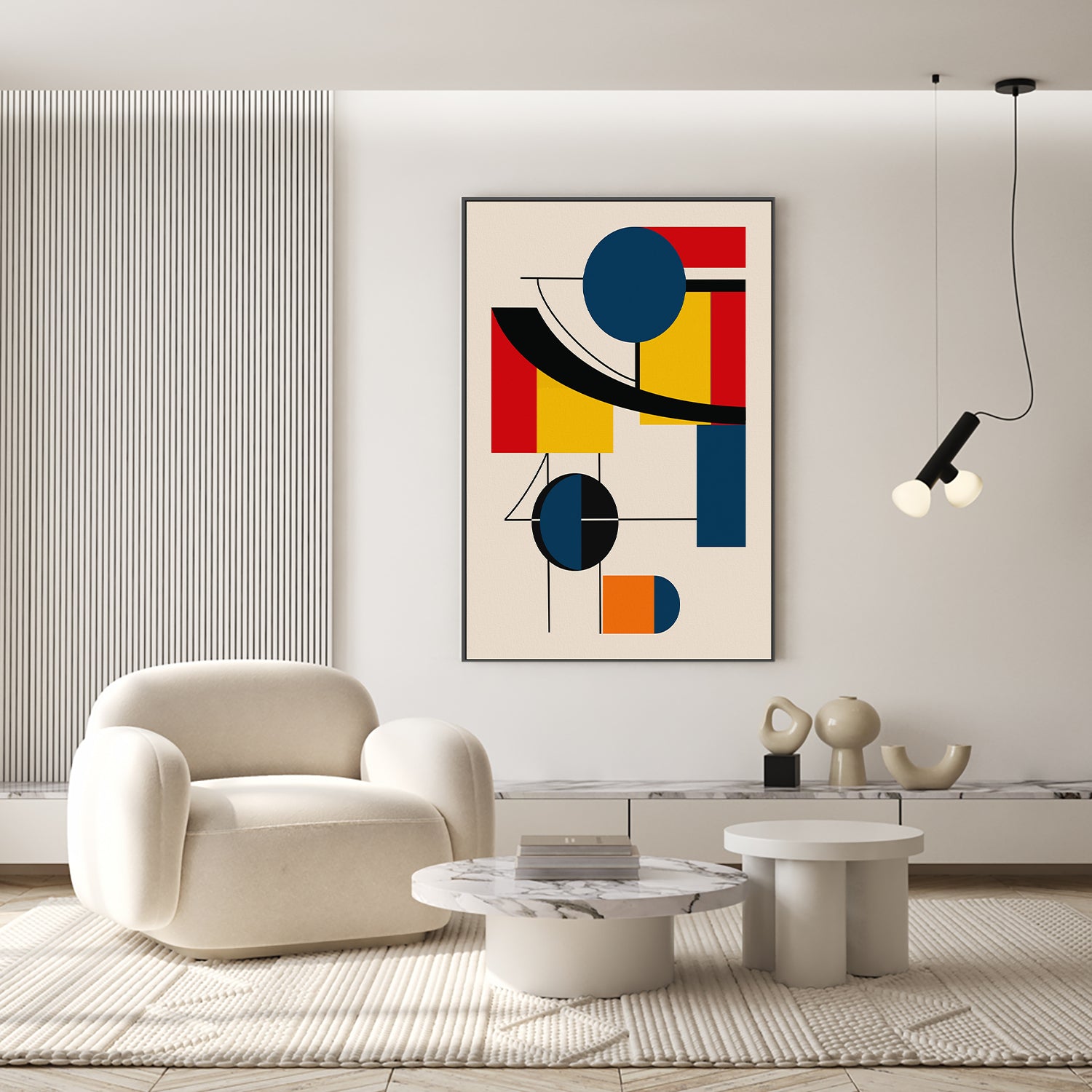 wall-art-print-canvas-poster-framed-Geometric Shapes In Bold Primary Colors-7