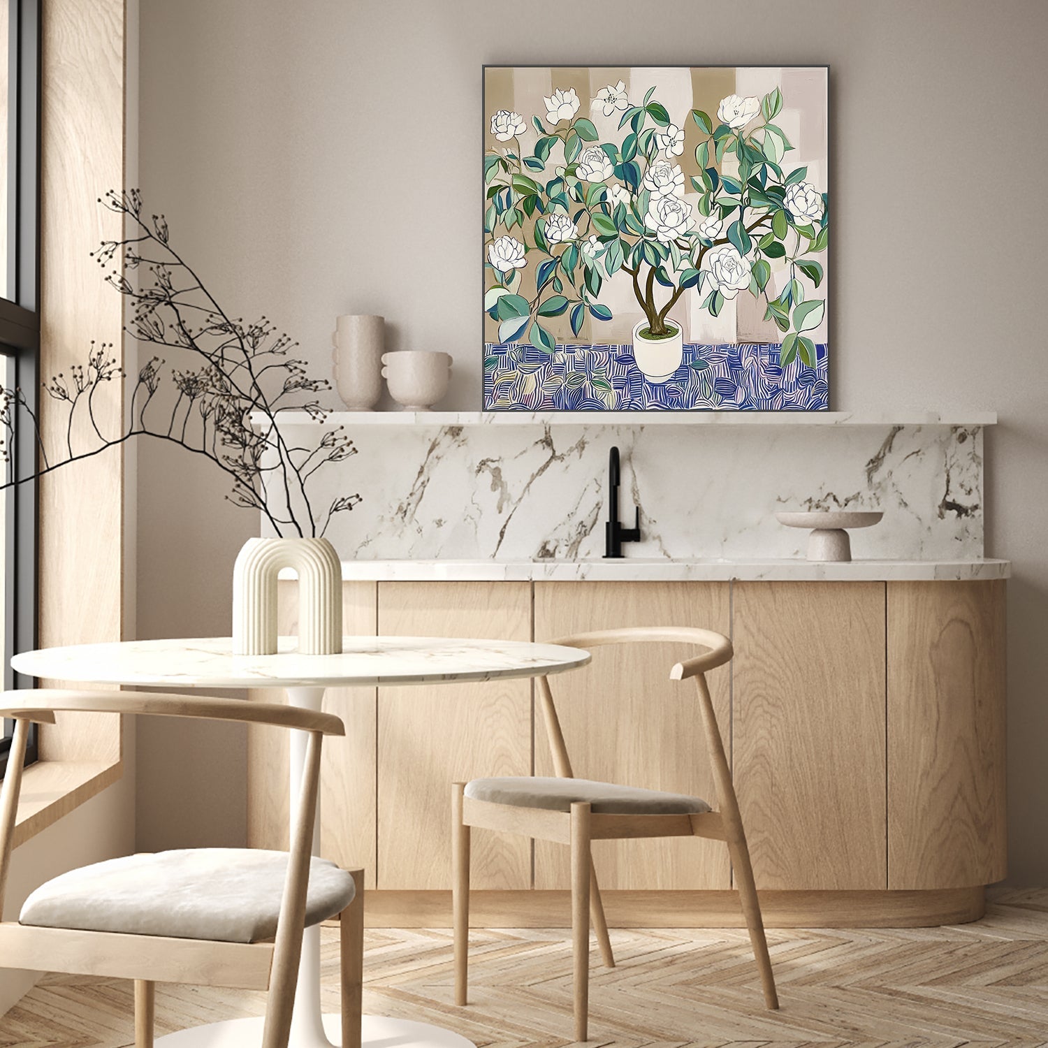 wall-art-print-canvas-poster-framed-Gilded Roses, Style B-7