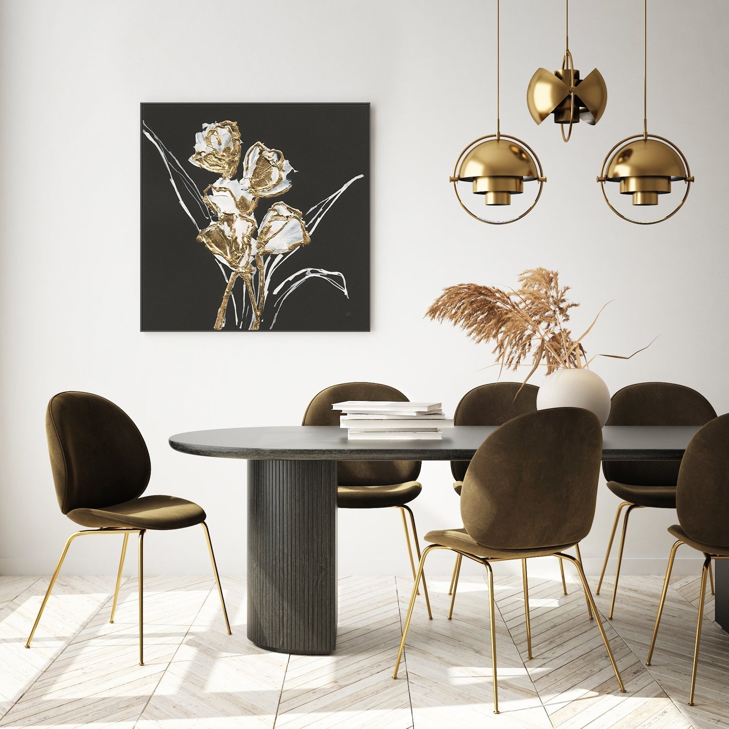 wall-art-print-canvas-poster-framed-Gilded Tulips-by-Chris Paschke-Gioia Wall Art