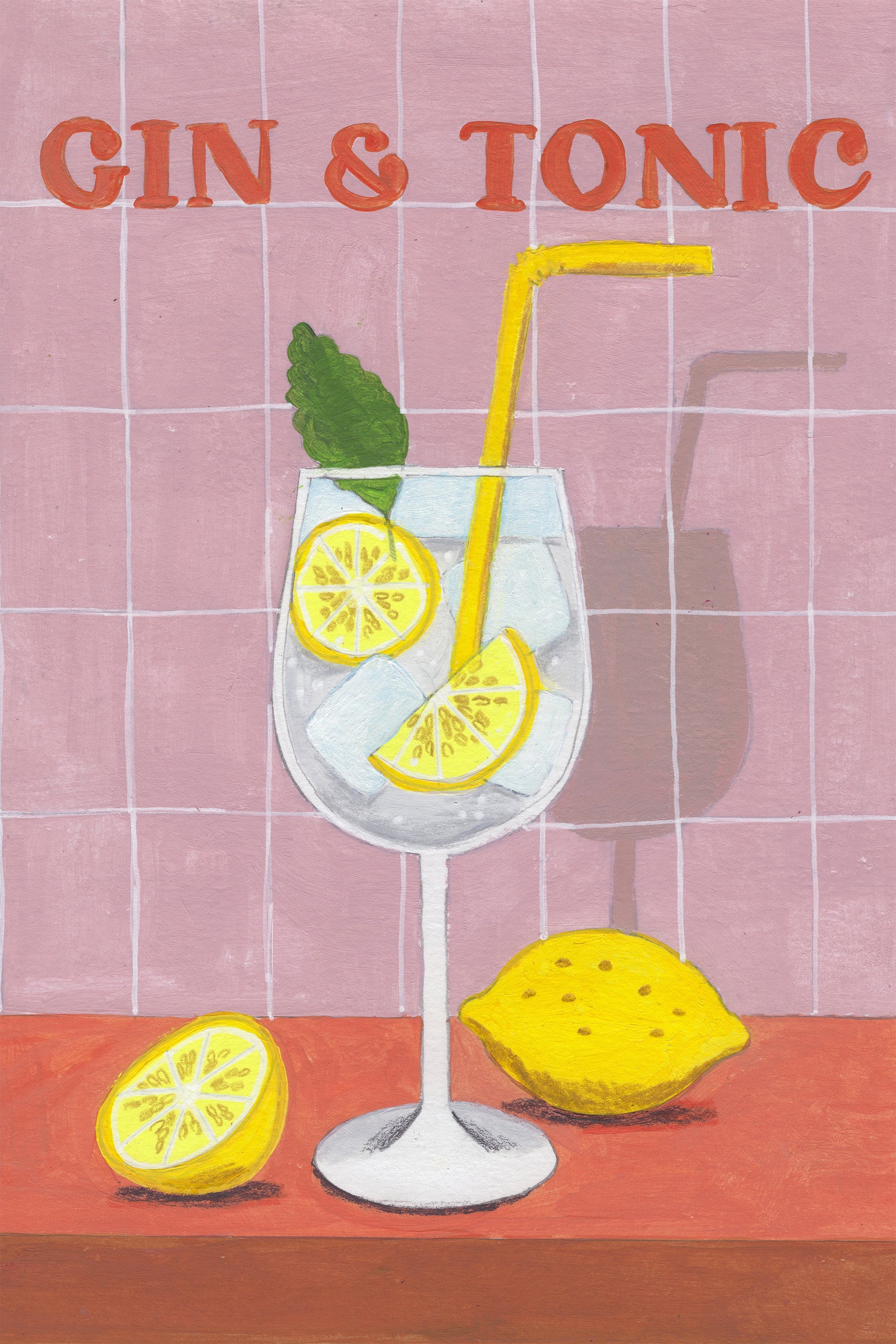 wall-art-print-canvas-poster-framed-Gin and Tonic Cocktail-1