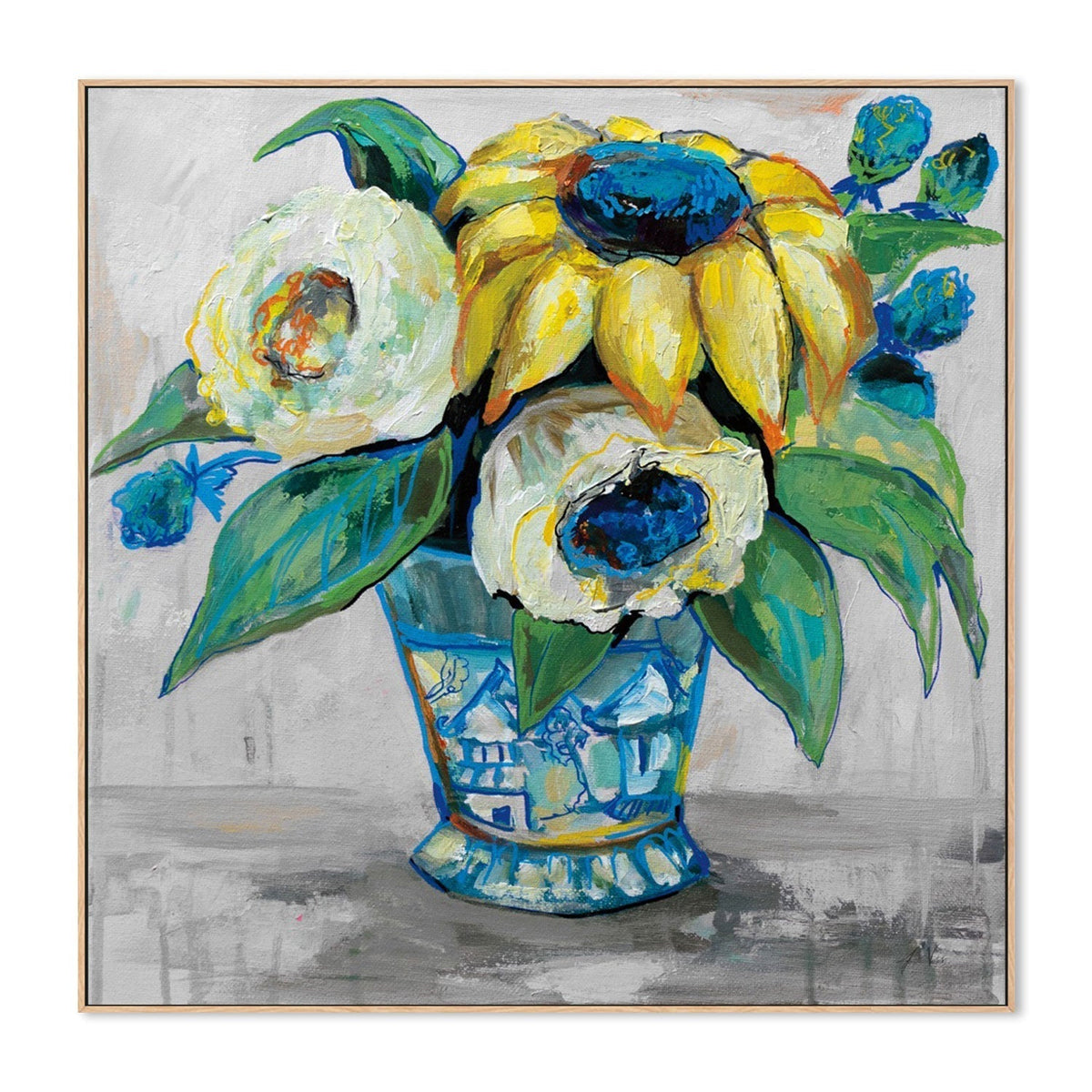 wall-art-print-canvas-poster-framed-Ginger Jar Gray, Style B-by-Jeanette Vertentes-Gioia Wall Art