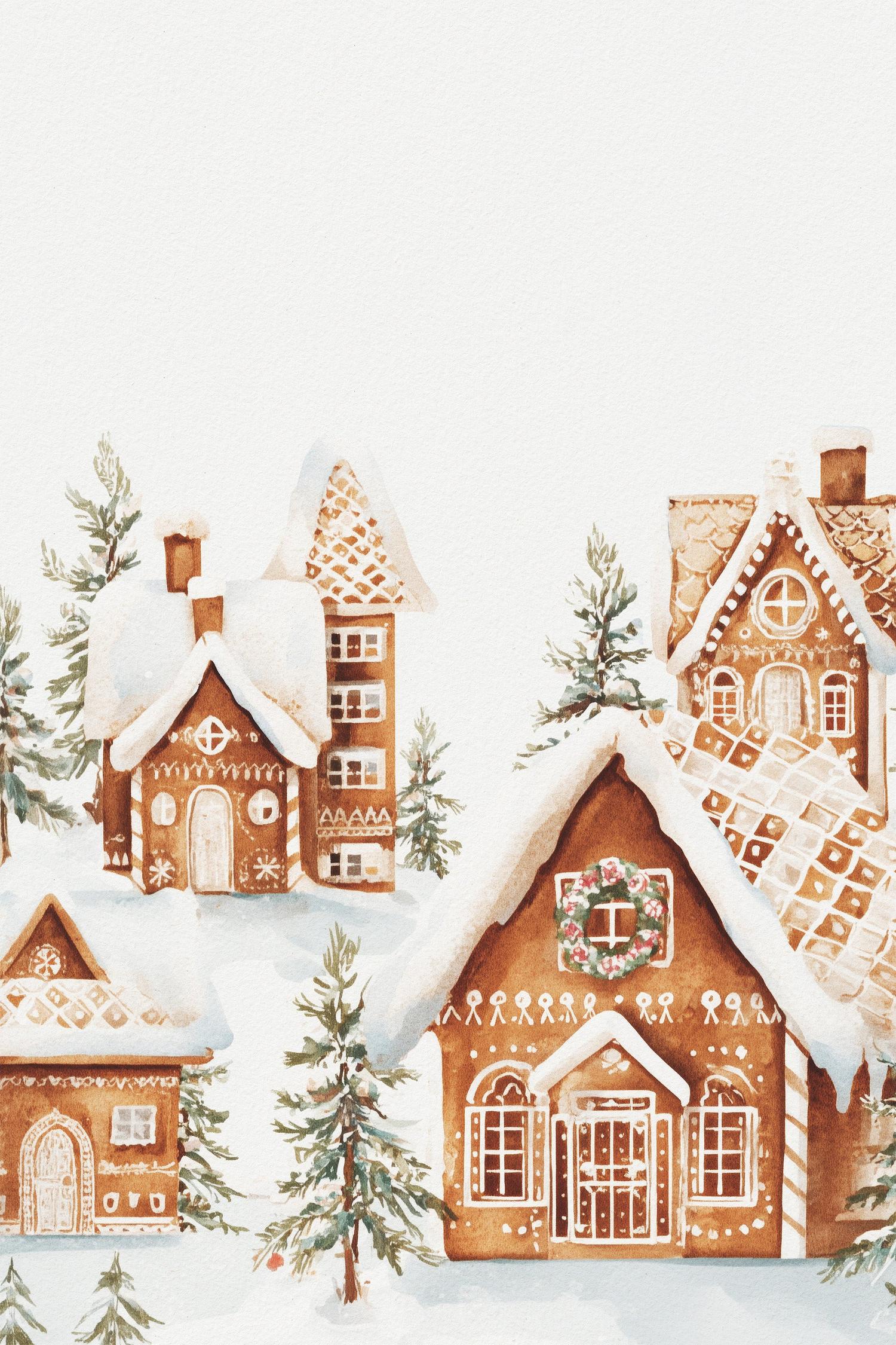 wall-art-print-canvas-poster-framed-Gingerbread Village-1
