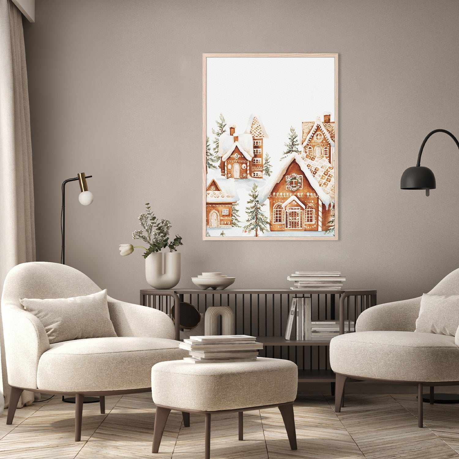 wall-art-print-canvas-poster-framed-Gingerbread Village-8