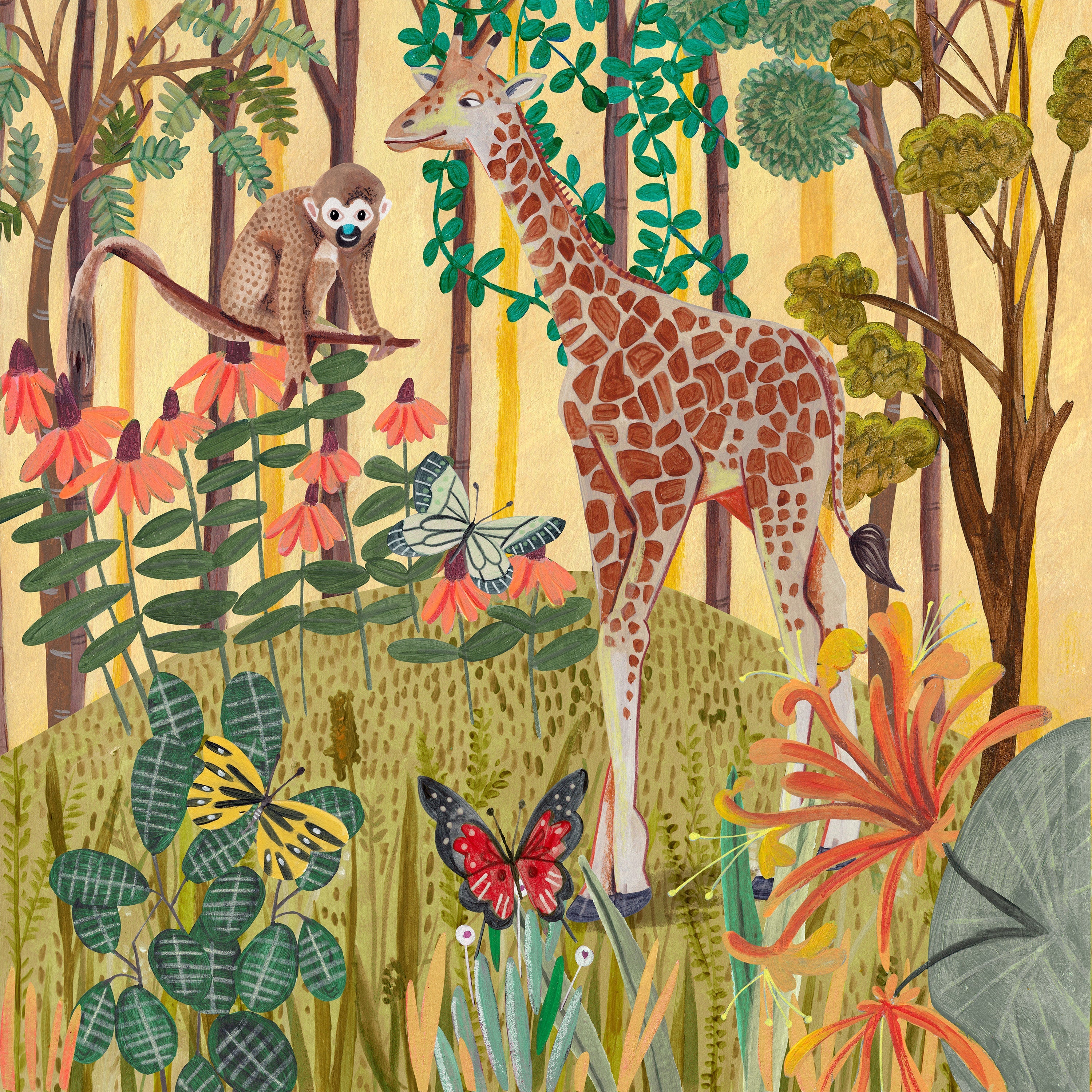 wall-art-print-canvas-poster-framed-Giraffe in nature-1