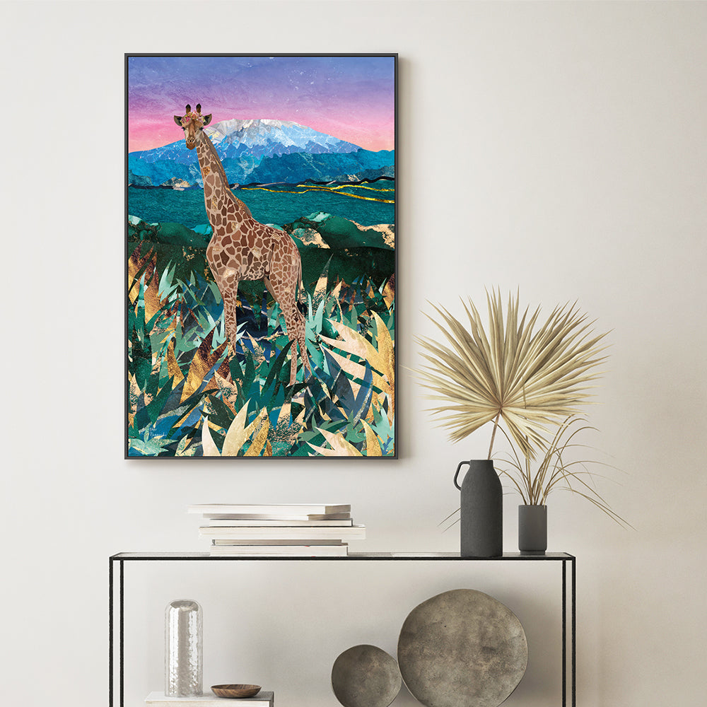 wall-art-print-canvas-poster-framed-Giraffe In The Savannah , By Sarah Manovski-GIOIA-WALL-ART