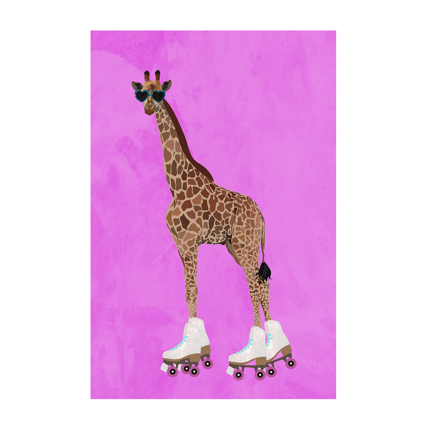 wall-art-print-canvas-poster-framed-Giraffe Rollerskating , By Sarah Manovski-1