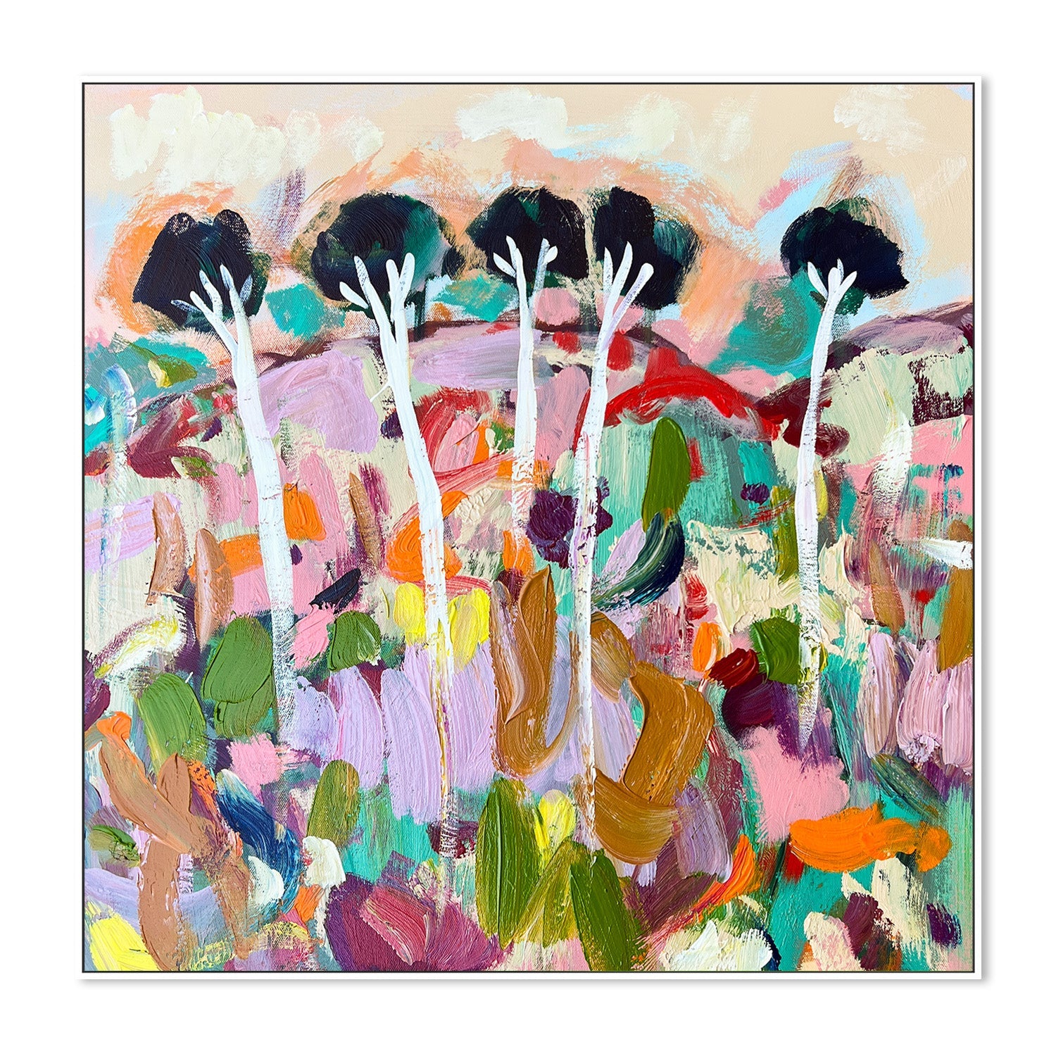 wall-art-print-canvas-poster-framed-Giraffe Trees-5