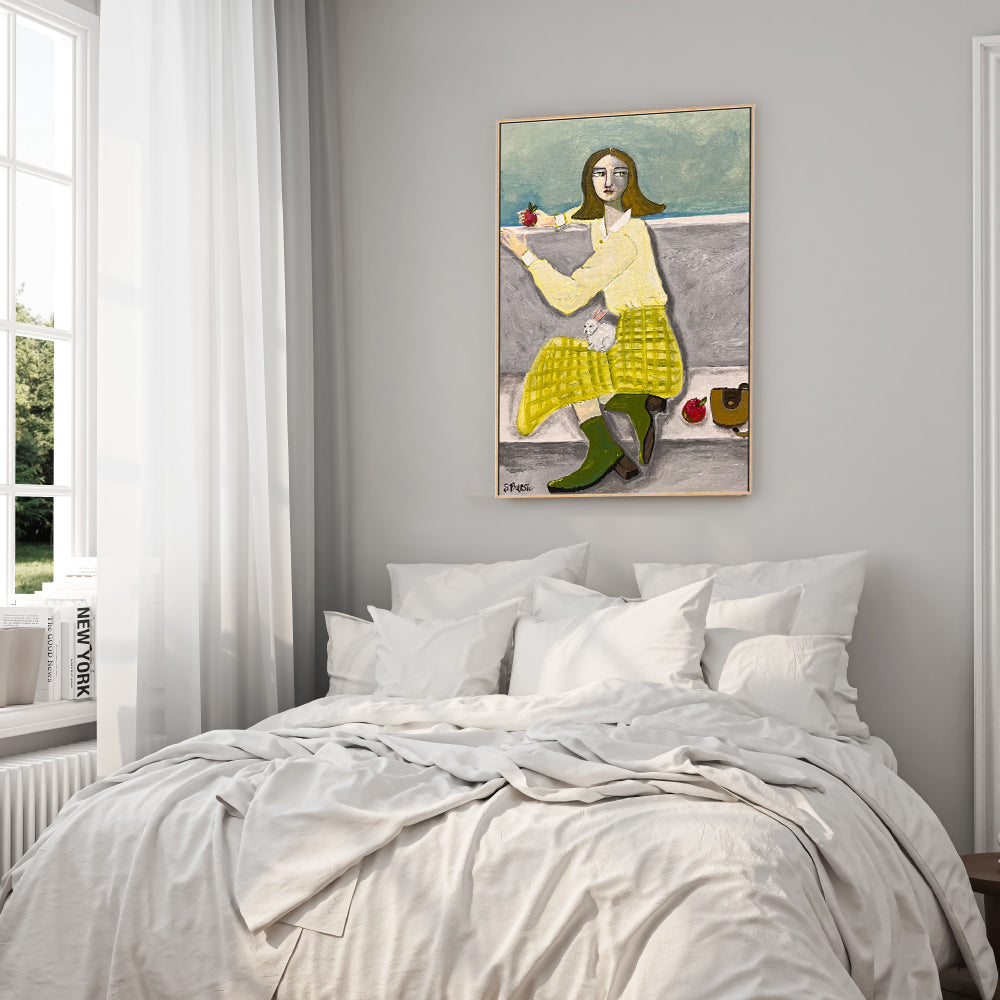 wall-art-print-canvas-poster-framed-Girl And Her Rabbit , By Sharyn Bursic-7