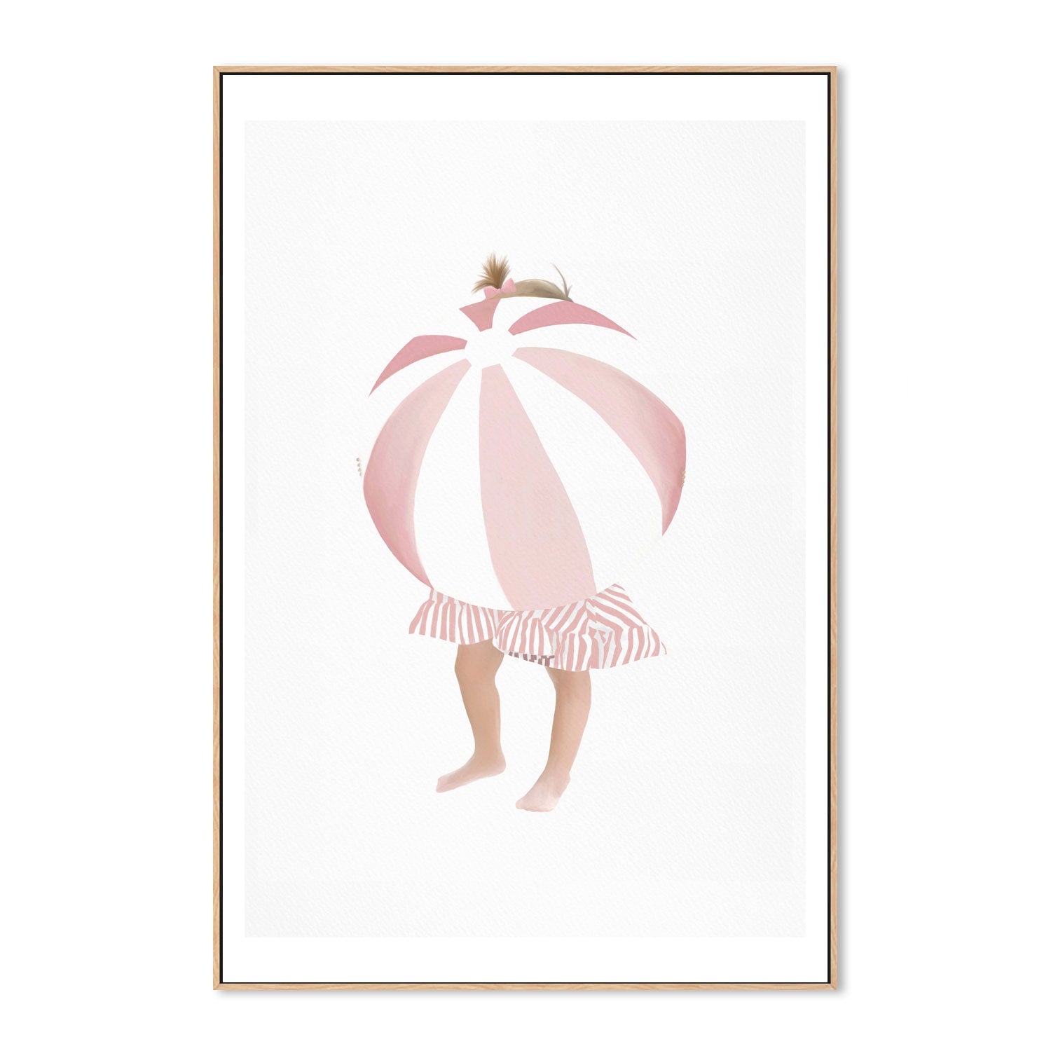 wall-art-print-canvas-poster-framed-Girl Holding Beach Ball , By Leah Straatsma-4