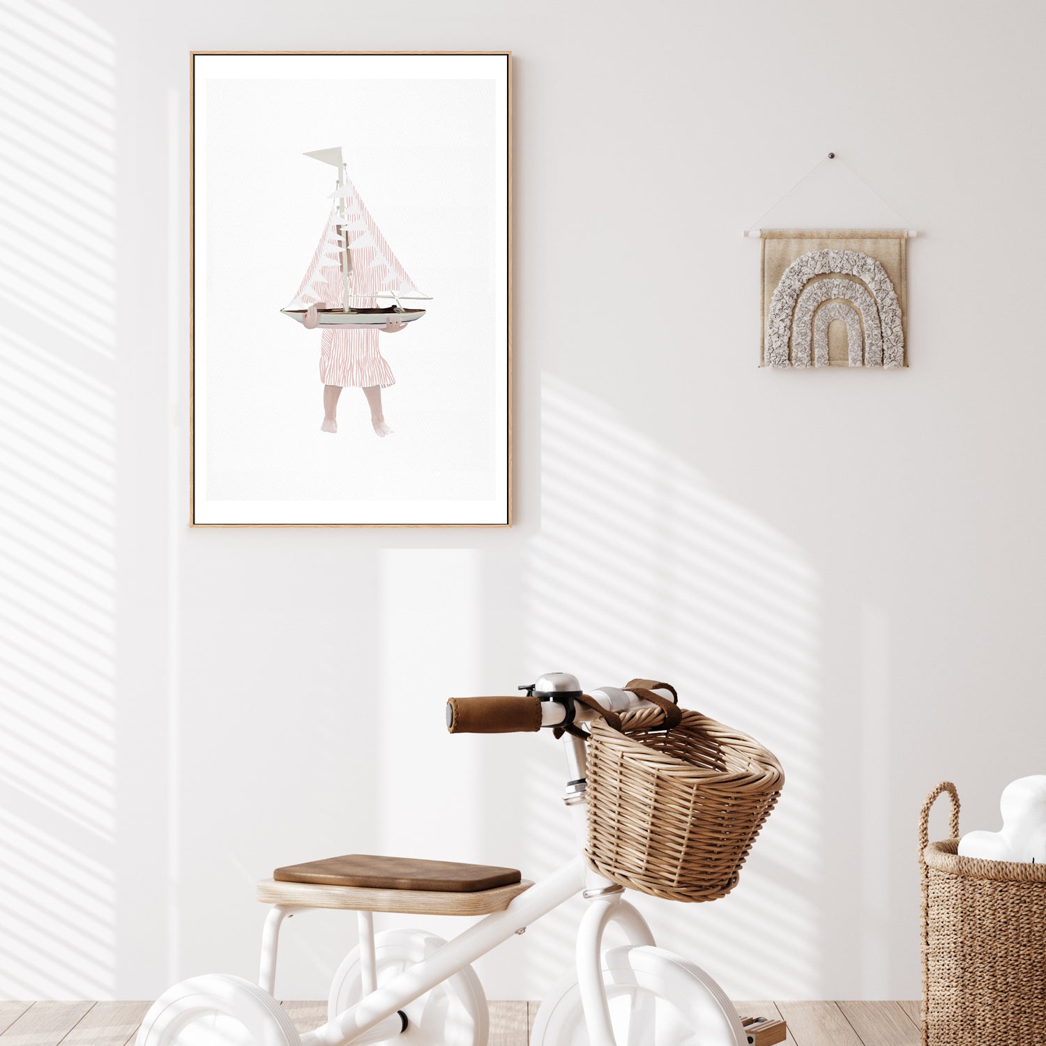 wall-art-print-canvas-poster-framed-Girl Holding Saiboat Pink , By Leah Straatsma-2