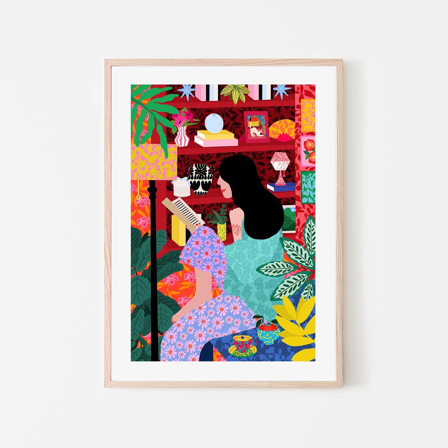 wall-art-print-canvas-poster-framed-Girl Reading Her Favorite Book-6