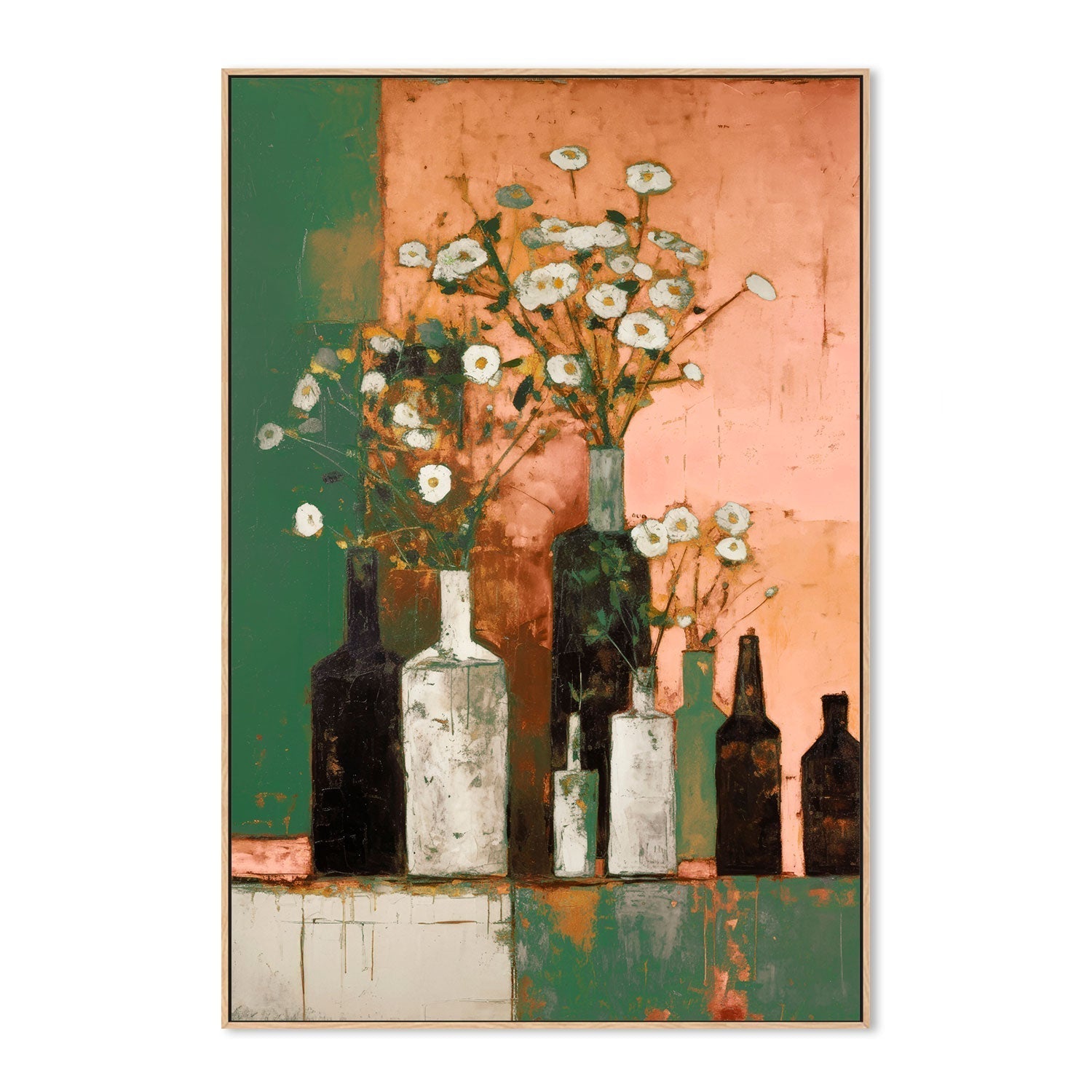 wall-art-print-canvas-poster-framed-Glass Bottle Vases, Style A , By Treechild-GIOIA-WALL-ART