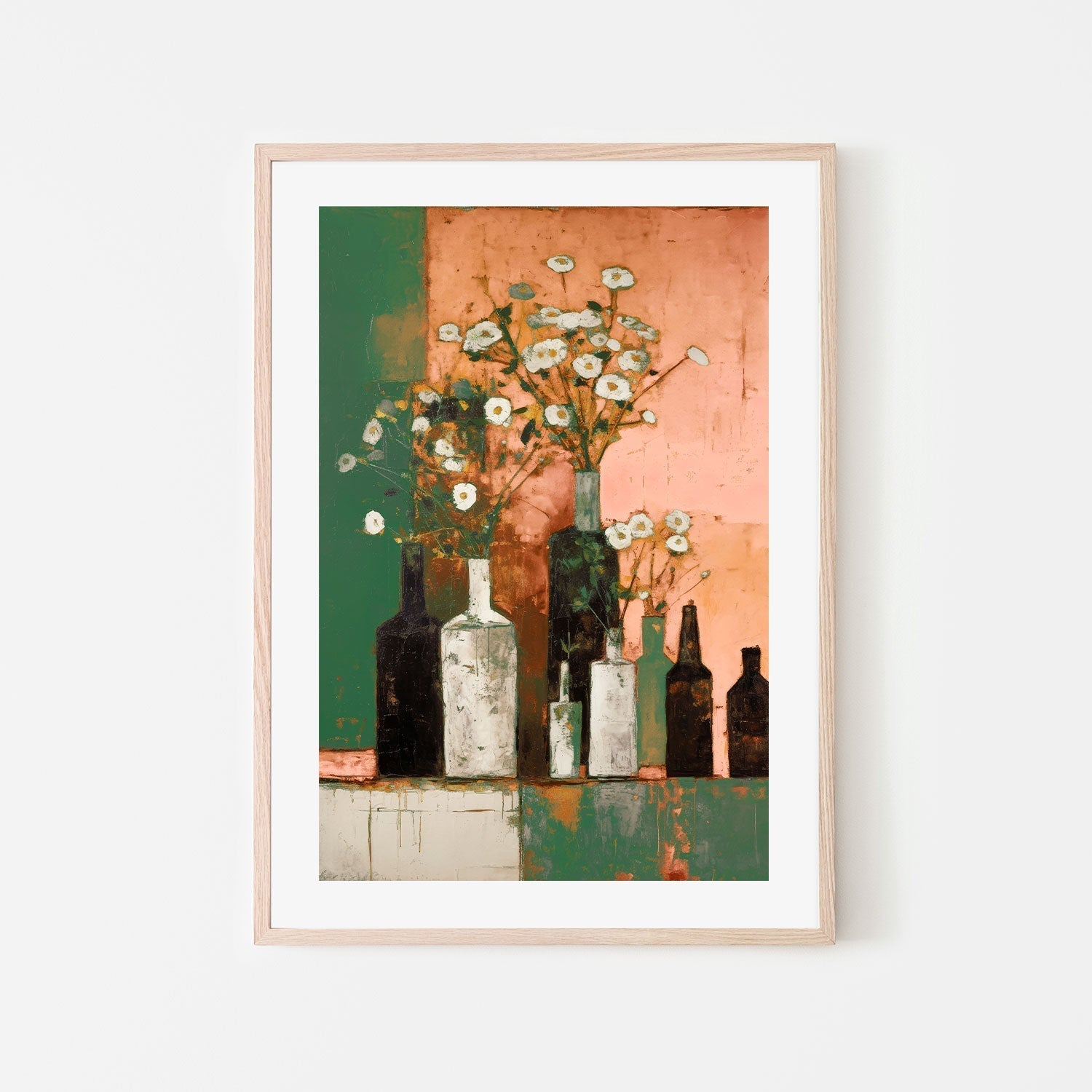 wall-art-print-canvas-poster-framed-Glass Bottle Vases, Style A , By Treechild-GIOIA-WALL-ART