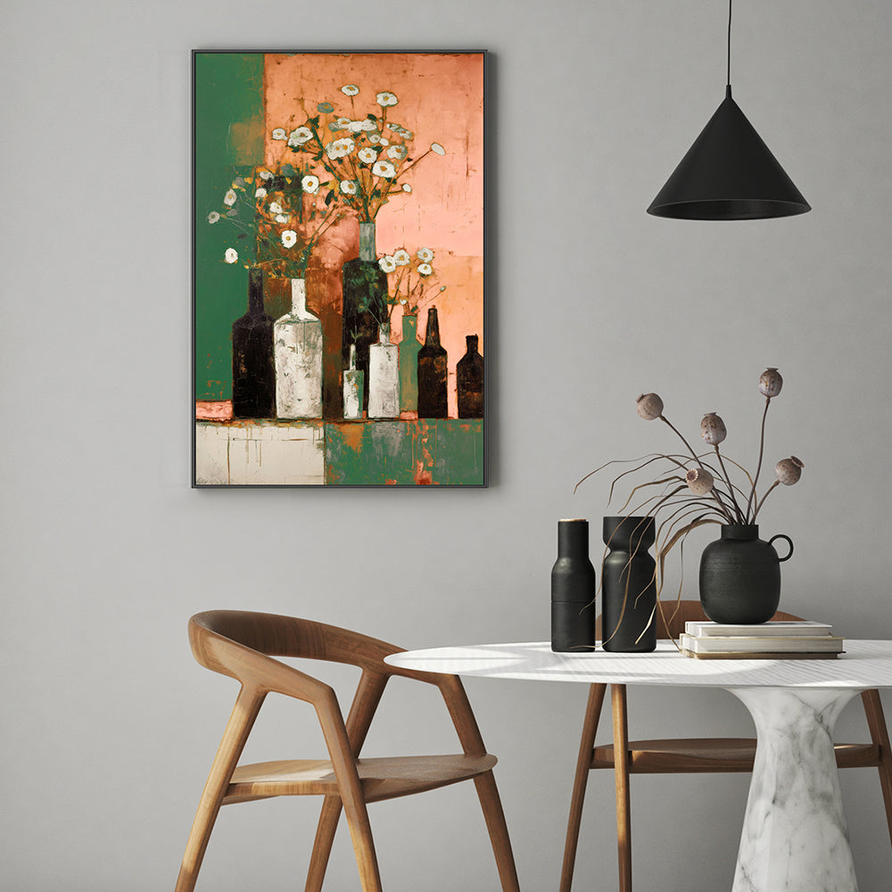 wall-art-print-canvas-poster-framed-Glass Bottle Vases, Style A , By Treechild-GIOIA-WALL-ART