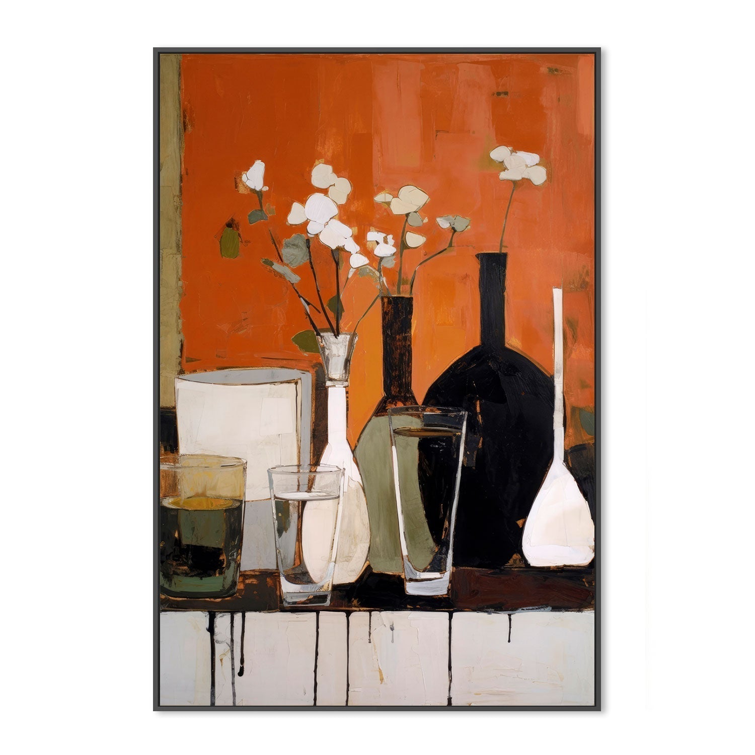 wall-art-print-canvas-poster-framed-Glass Bottle Vases, Style B , By Treechild-GIOIA-WALL-ART