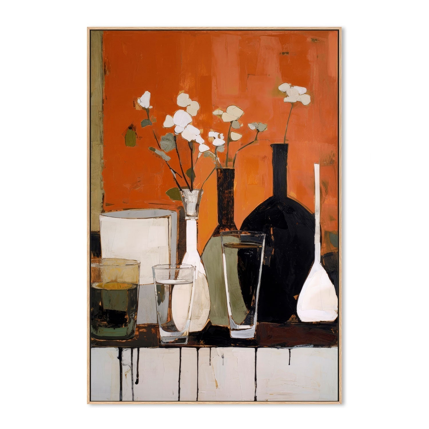 wall-art-print-canvas-poster-framed-Glass Bottle Vases, Style B , By Treechild-GIOIA-WALL-ART