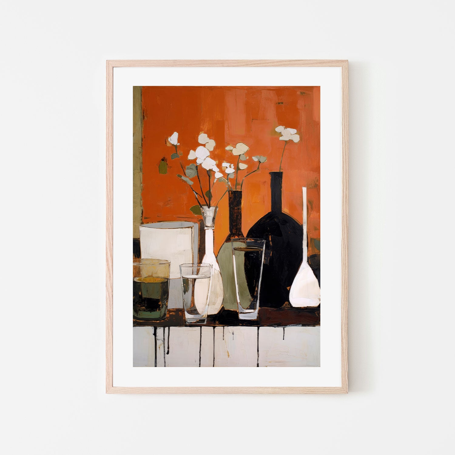 wall-art-print-canvas-poster-framed-Glass Bottle Vases, Style B , By Treechild-GIOIA-WALL-ART