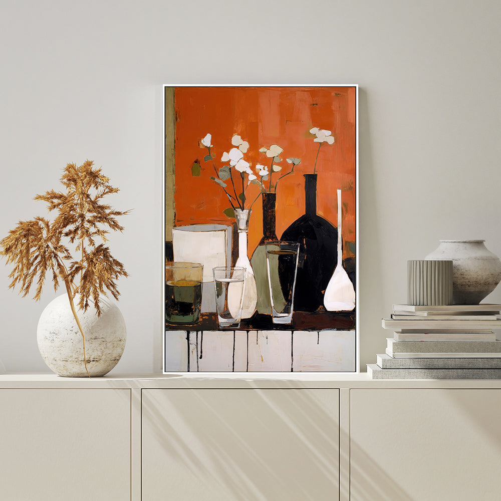 wall-art-print-canvas-poster-framed-Glass Bottle Vases, Style B , By Treechild-GIOIA-WALL-ART