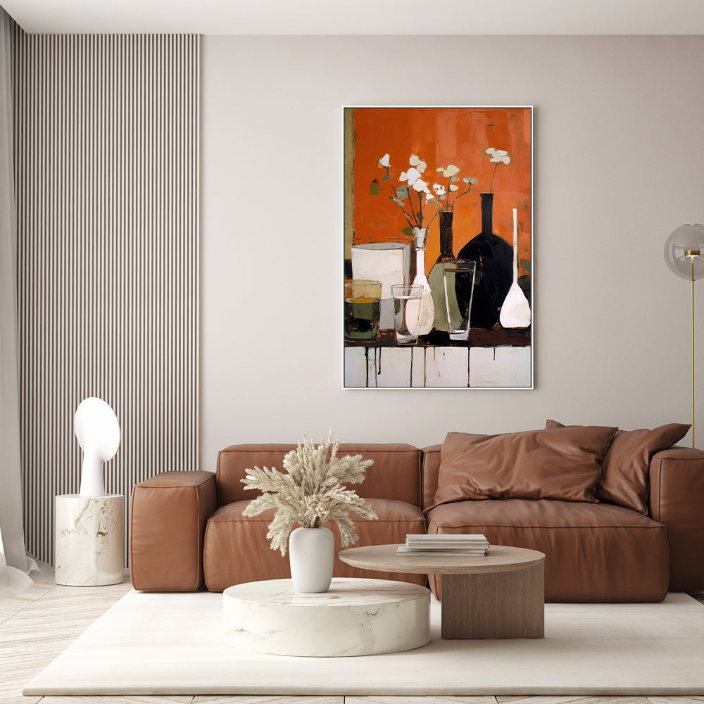 wall-art-print-canvas-poster-framed-Glass Bottle Vases, Style B , By Treechild-GIOIA-WALL-ART