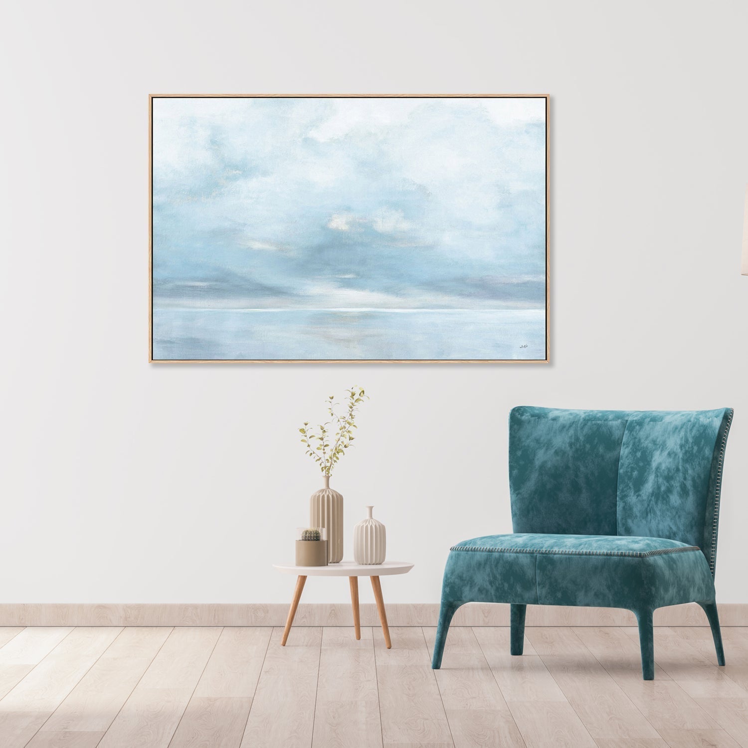 wall-art-print-canvas-poster-framed-Glint on the Horizon Blue, Style B-by-Julia Purinton-Gioia Wall Art