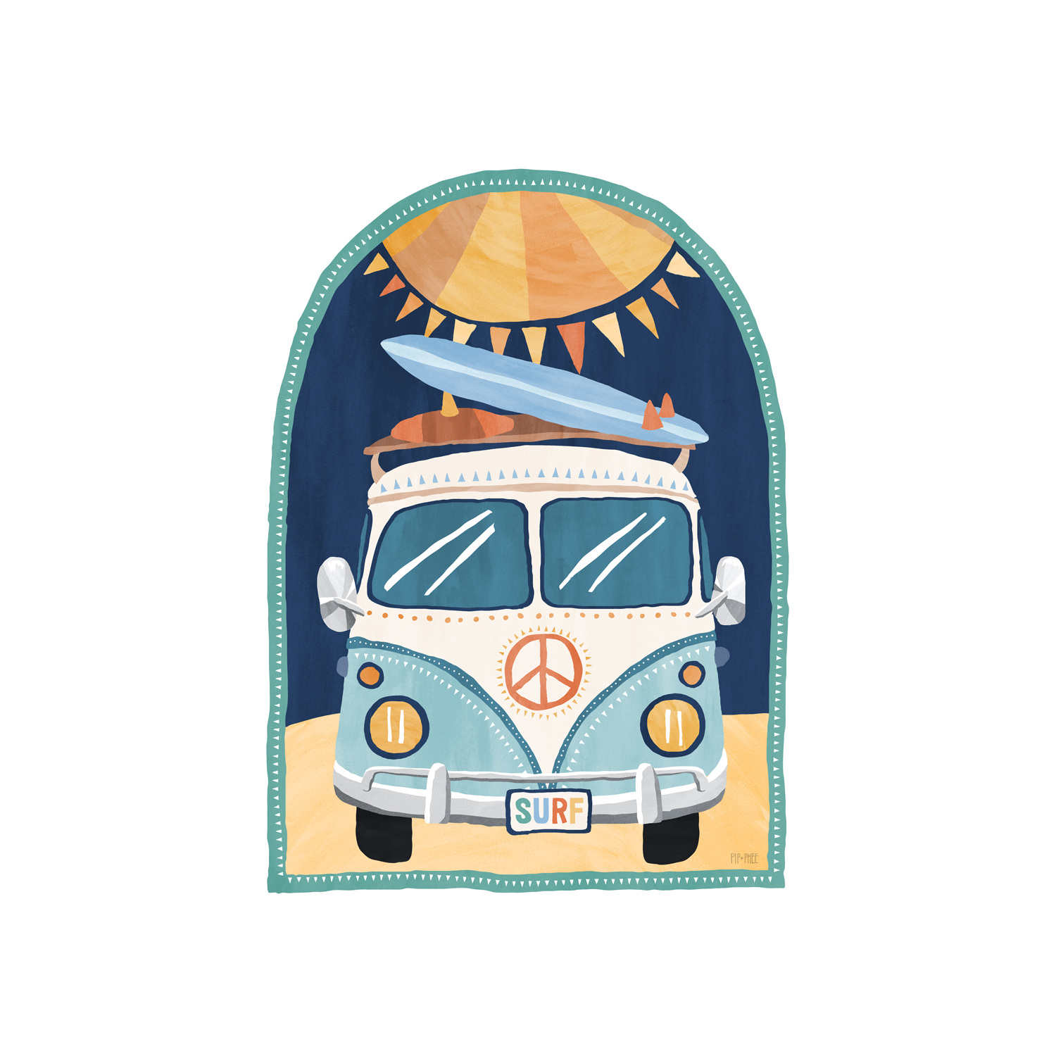 wall-art-print-canvas-poster-framed-Going Coconuts Kombi Van , By Pip and Phee-1