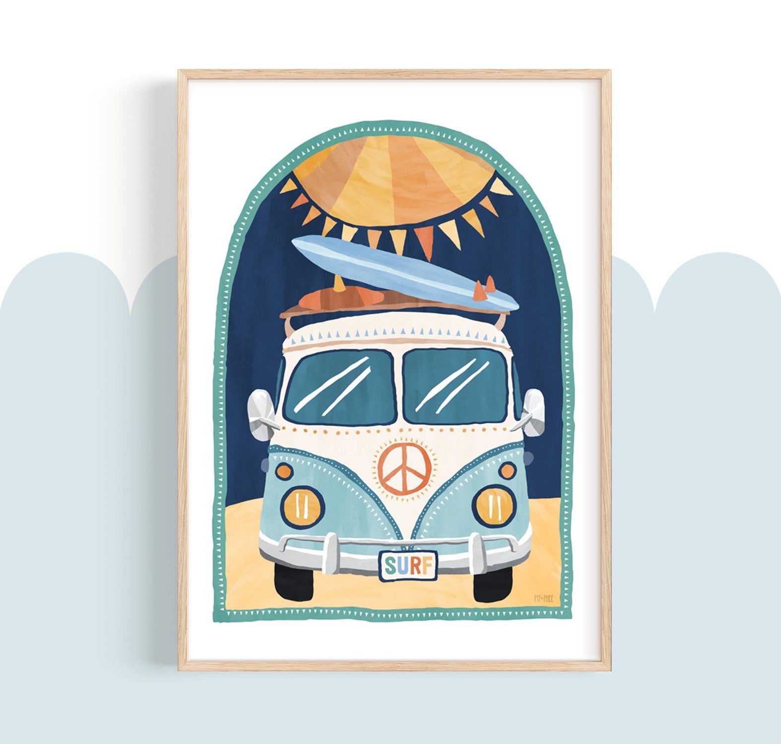 wall-art-print-canvas-poster-framed-Going Coconuts Kombi Van , By Pip and Phee-2