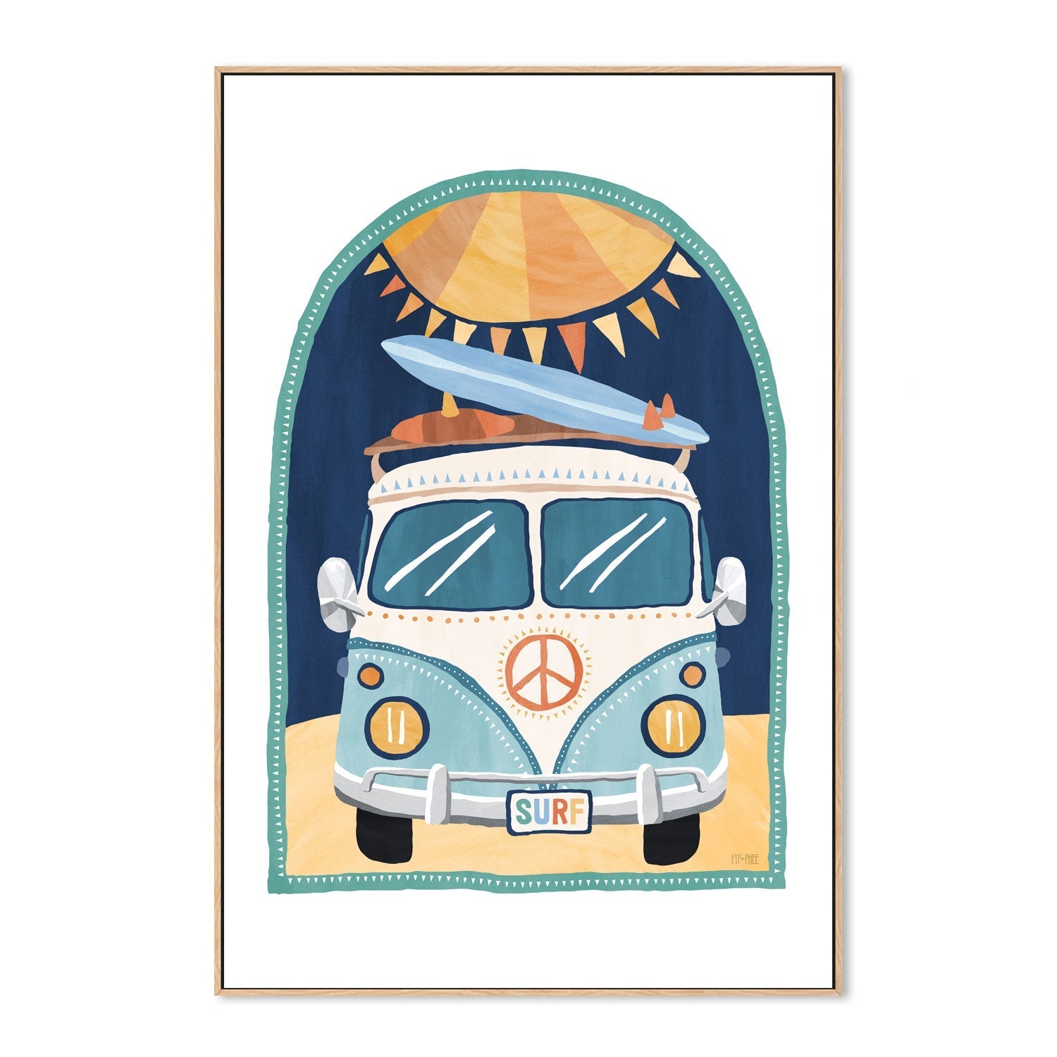 wall-art-print-canvas-poster-framed-Going Coconuts Kombi Van , By Pip and Phee-4