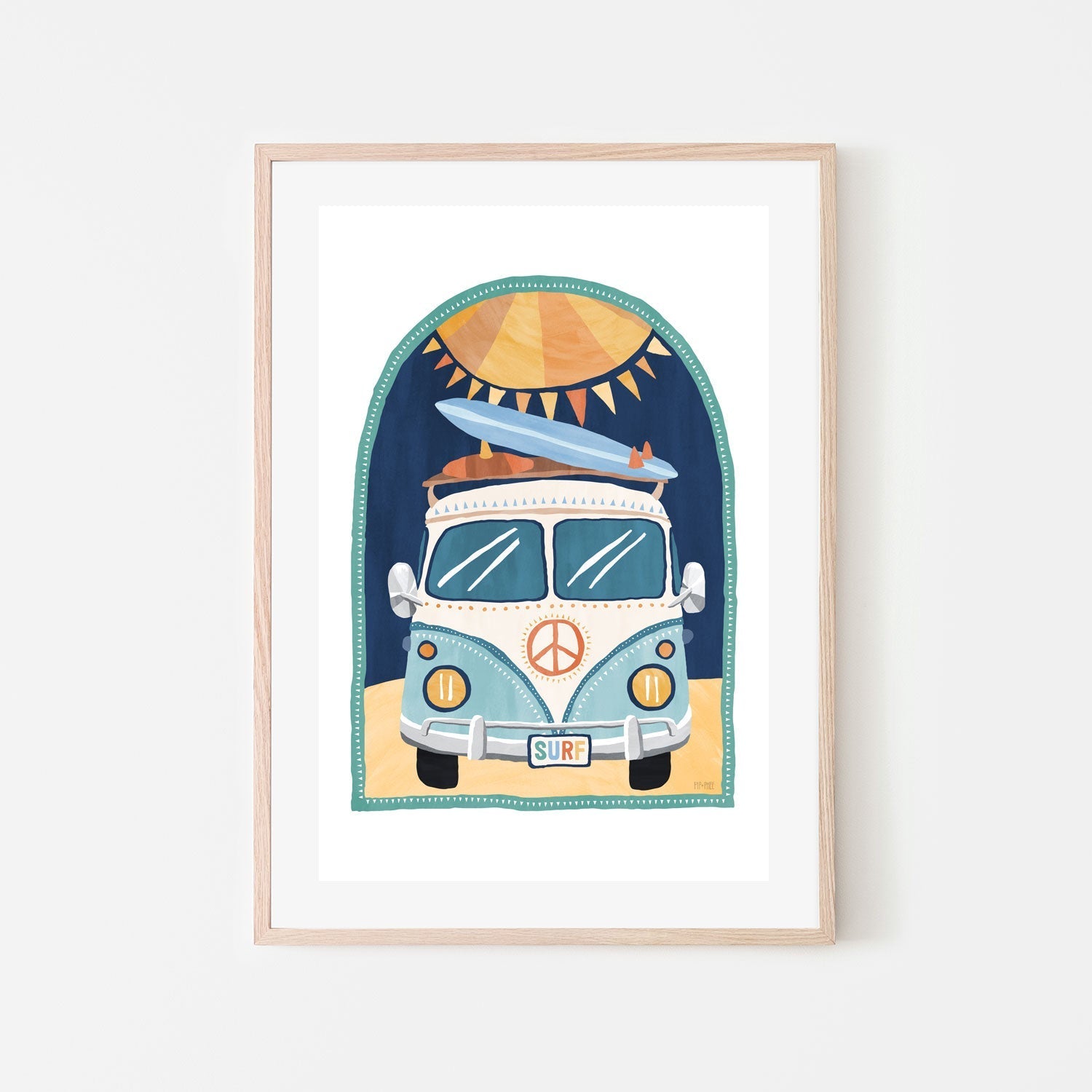 wall-art-print-canvas-poster-framed-Going Coconuts Kombi Van , By Pip and Phee-6