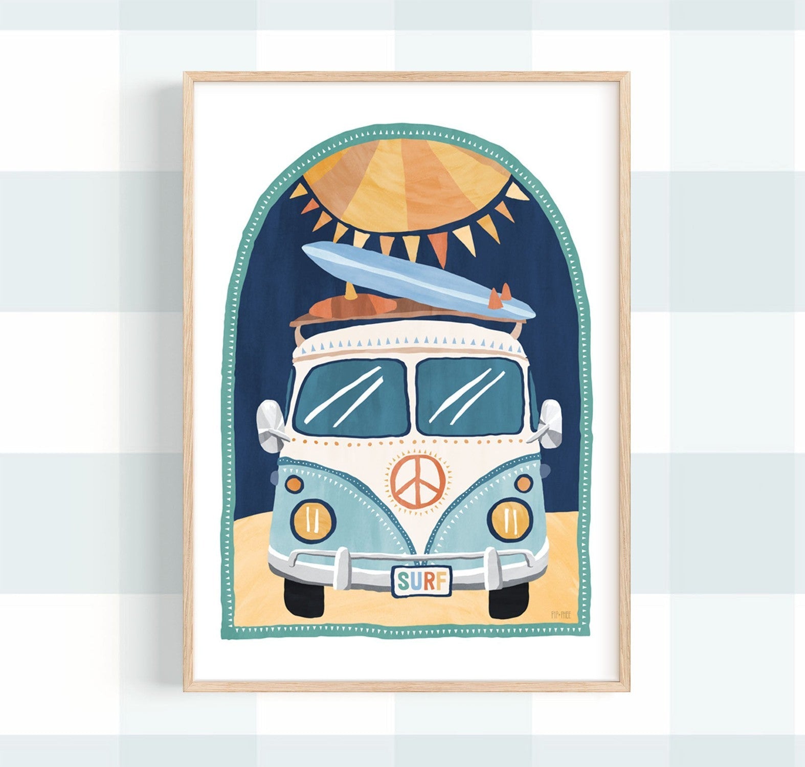 wall-art-print-canvas-poster-framed-Going Coconuts Kombi Van , By Pip and Phee-7