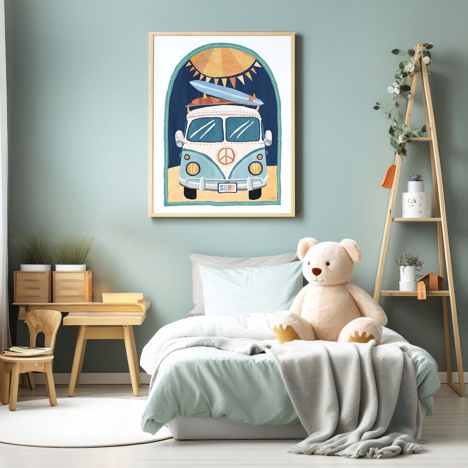 wall-art-print-canvas-poster-framed-Going Coconuts Kombi Van , By Pip and Phee-8
