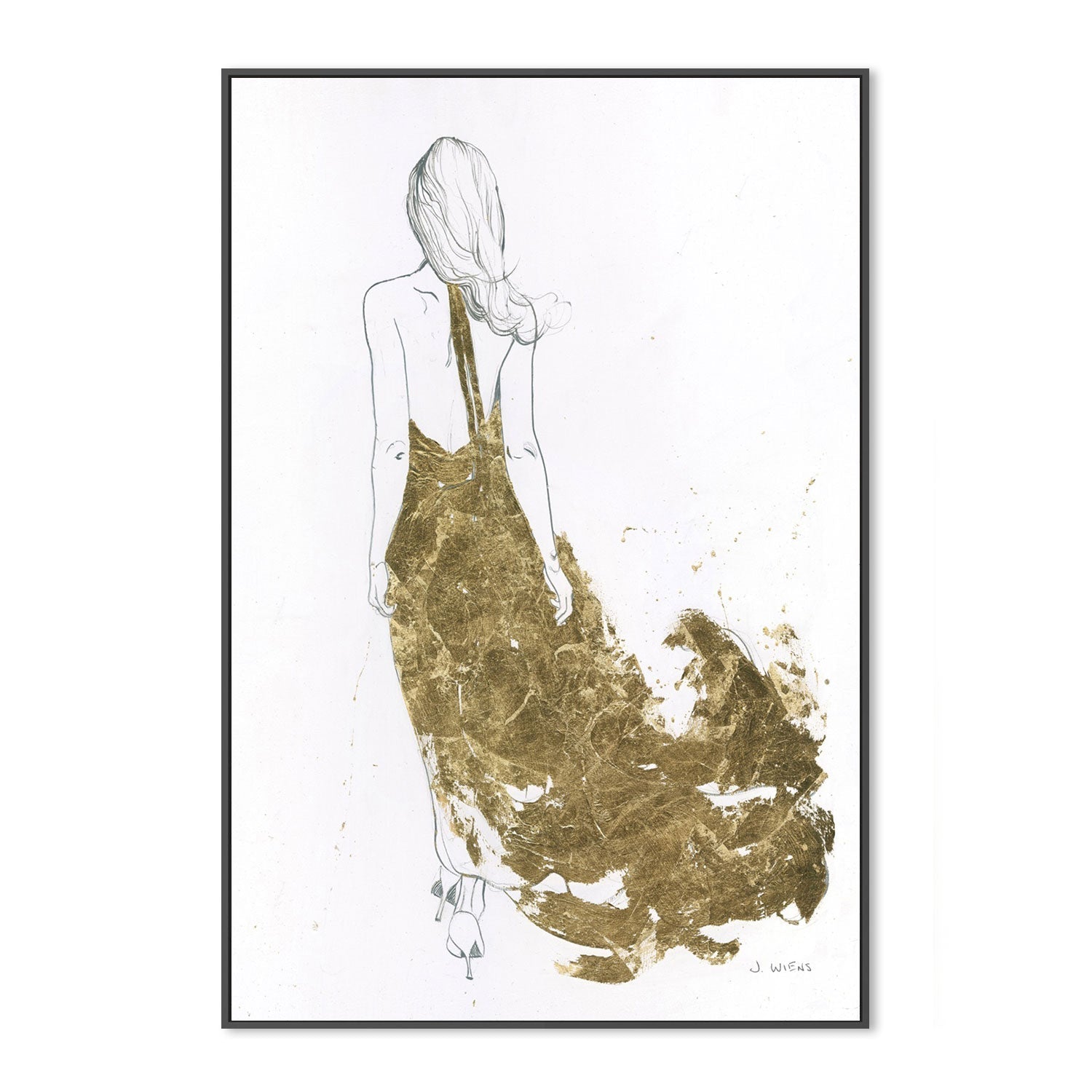 wall-art-print-canvas-poster-framed-Gold Dress, Style B-by-James Wiens-Gioia Wall Art