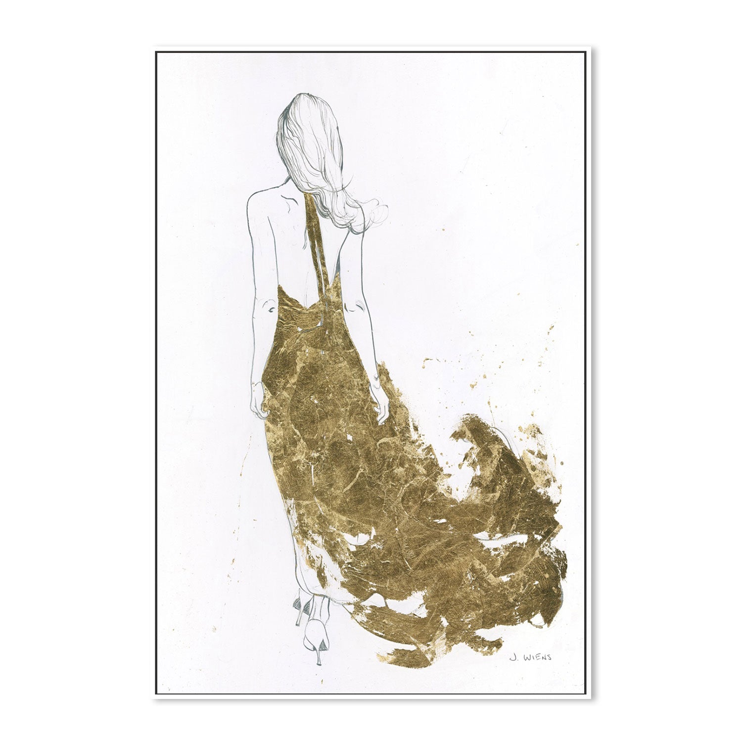 wall-art-print-canvas-poster-framed-Gold Dress, Style B-by-James Wiens-Gioia Wall Art