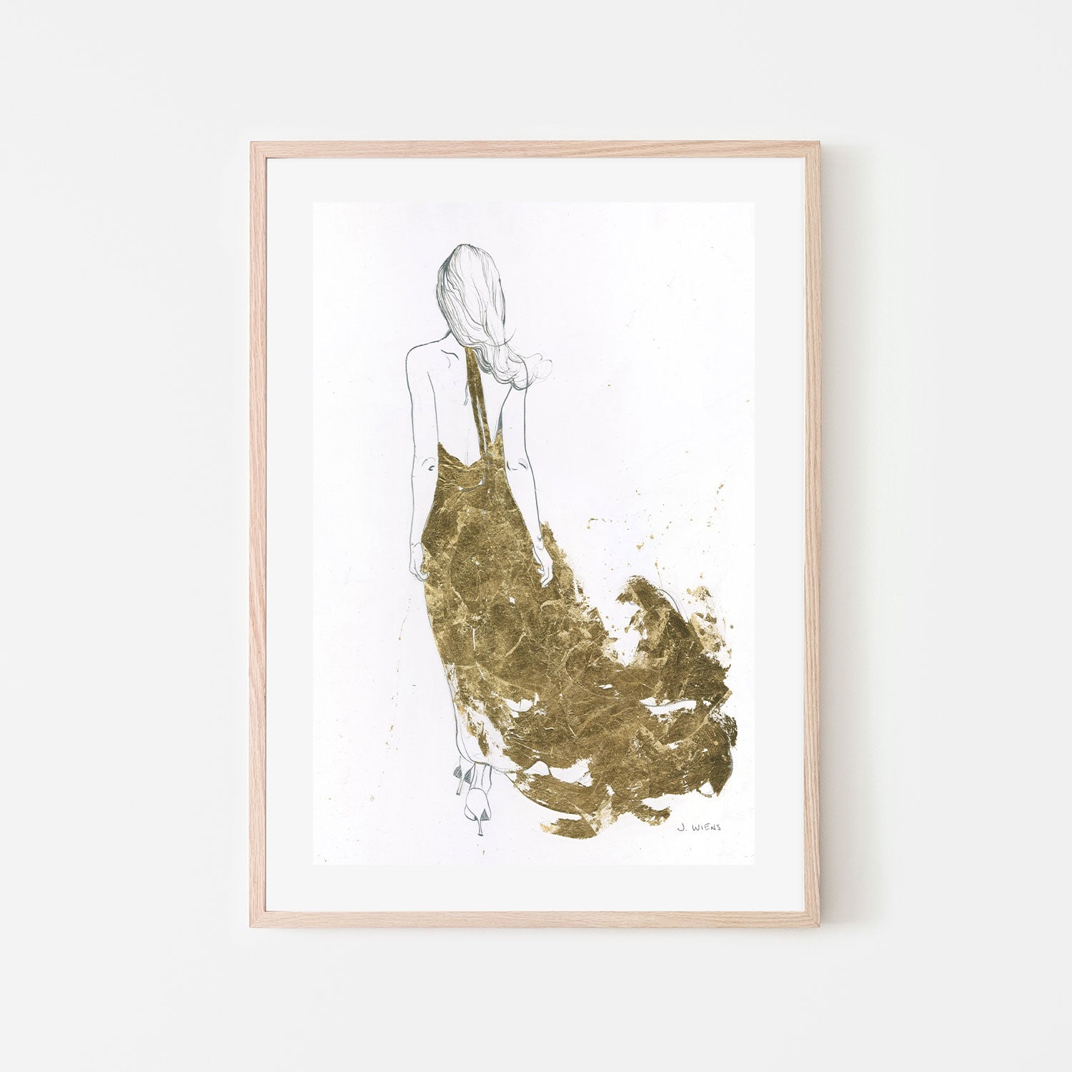 wall-art-print-canvas-poster-framed-Gold Dress, Style B-by-James Wiens-Gioia Wall Art