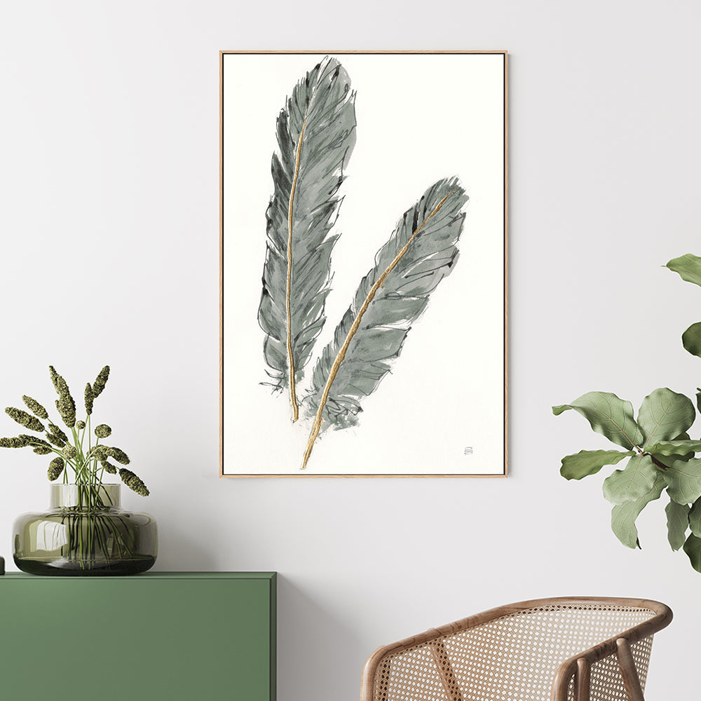 wall-art-print-canvas-poster-framed-Gold Feathers, Style A , By Lisa Audit-GIOIA-WALL-ART