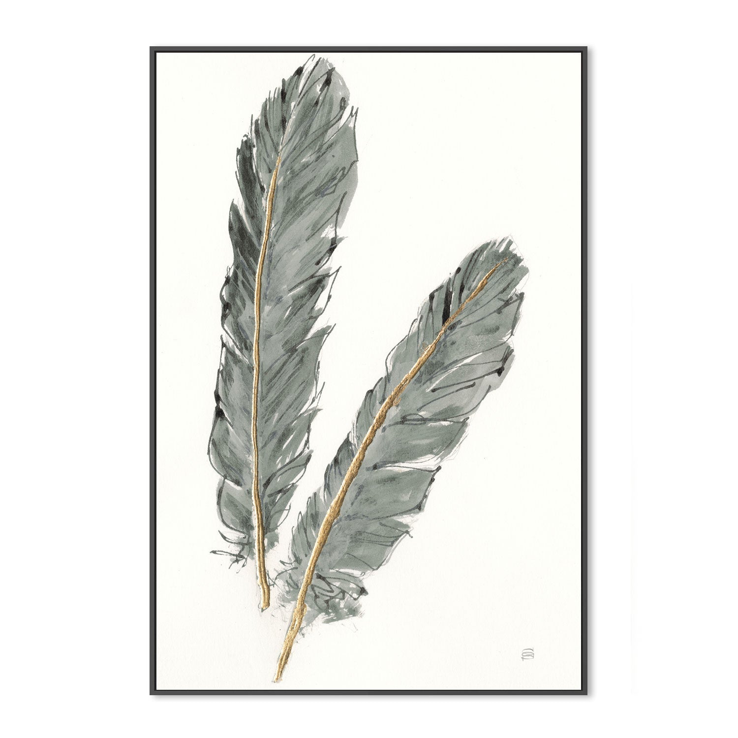 wall-art-print-canvas-poster-framed-Gold Feathers, Style A , By Lisa Audit-GIOIA-WALL-ART