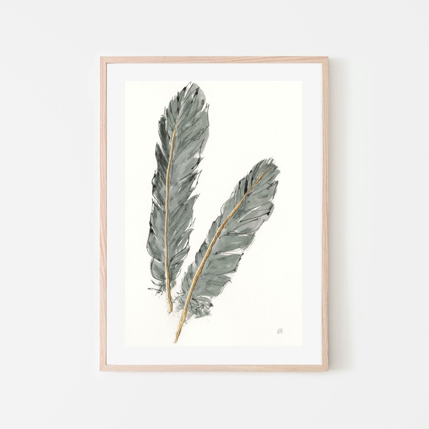 wall-art-print-canvas-poster-framed-Gold Feathers, Style A , By Lisa Audit-GIOIA-WALL-ART