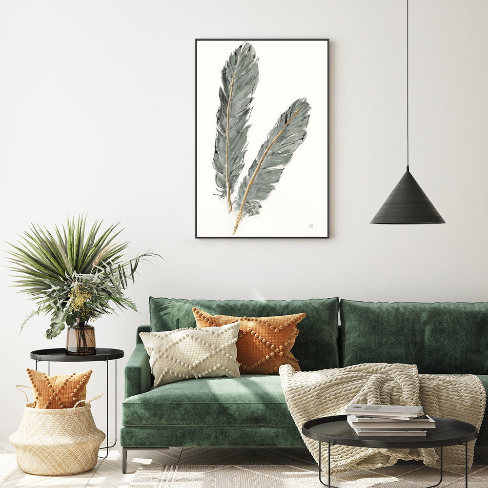 wall-art-print-canvas-poster-framed-Gold Feathers, Style A , By Lisa Audit-GIOIA-WALL-ART