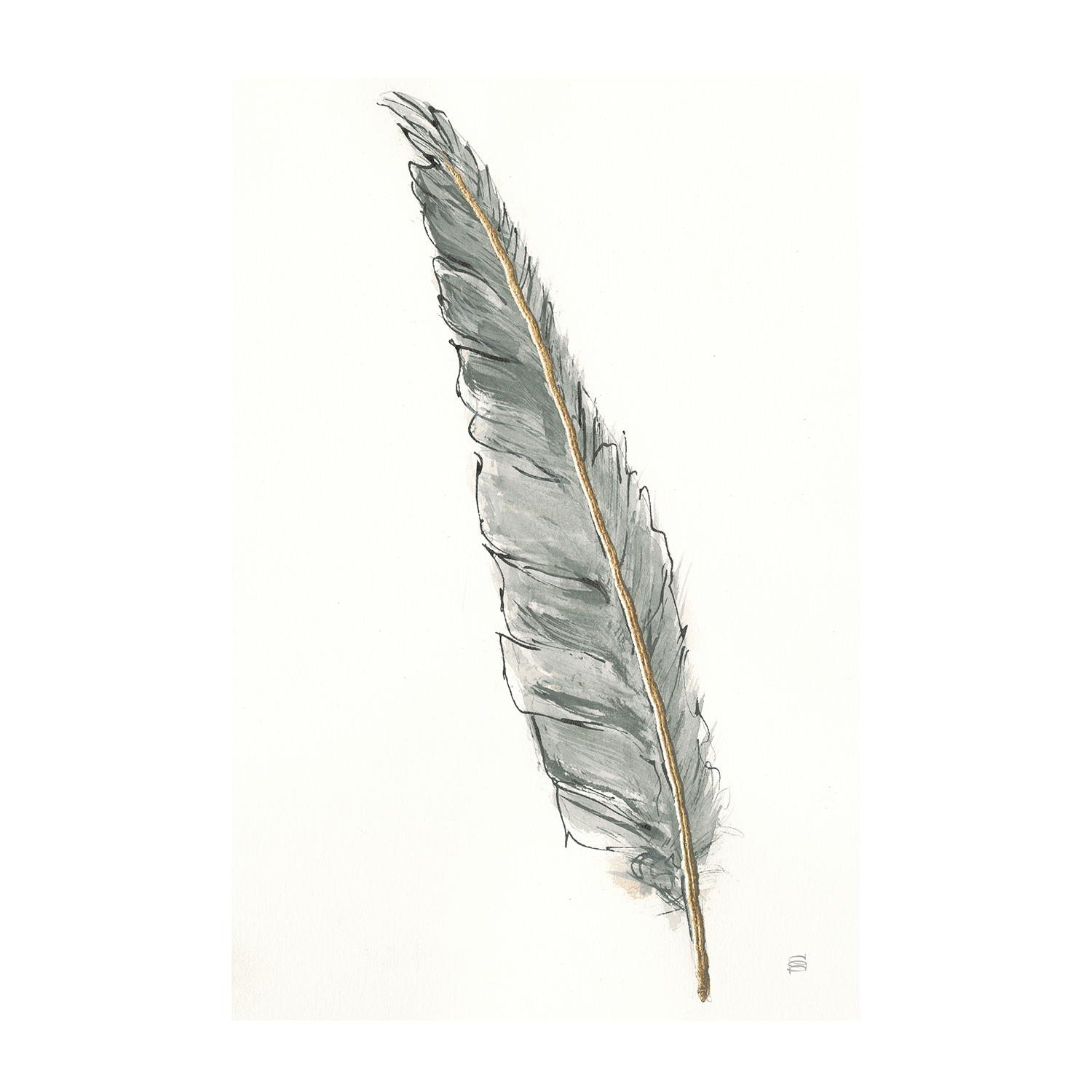 wall-art-print-canvas-poster-framed-Gold Feathers, Style B , By Lisa Audit-GIOIA-WALL-ART